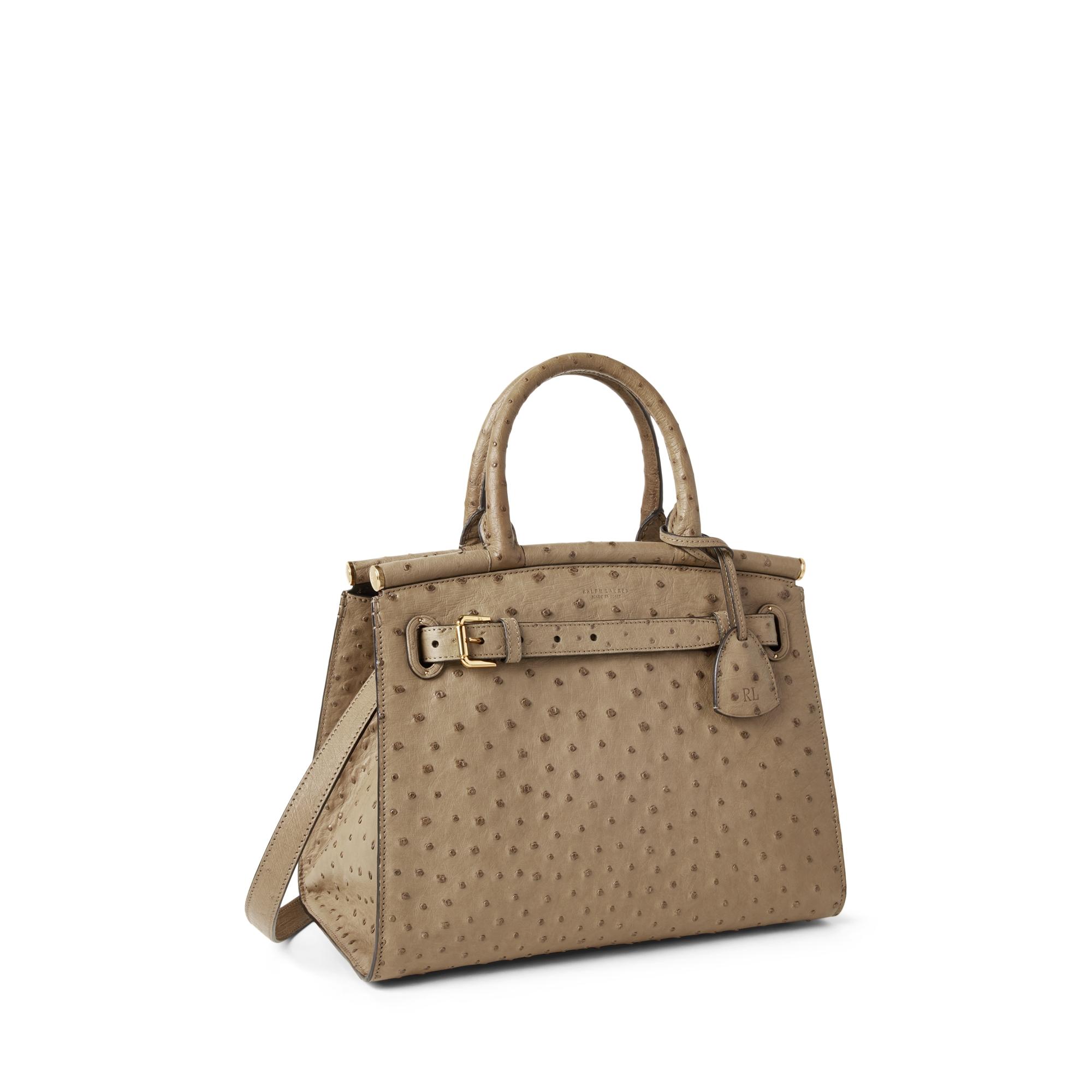 Ralph Lauren Ostrich Medium Rl50 Handbag in Brown | Lyst