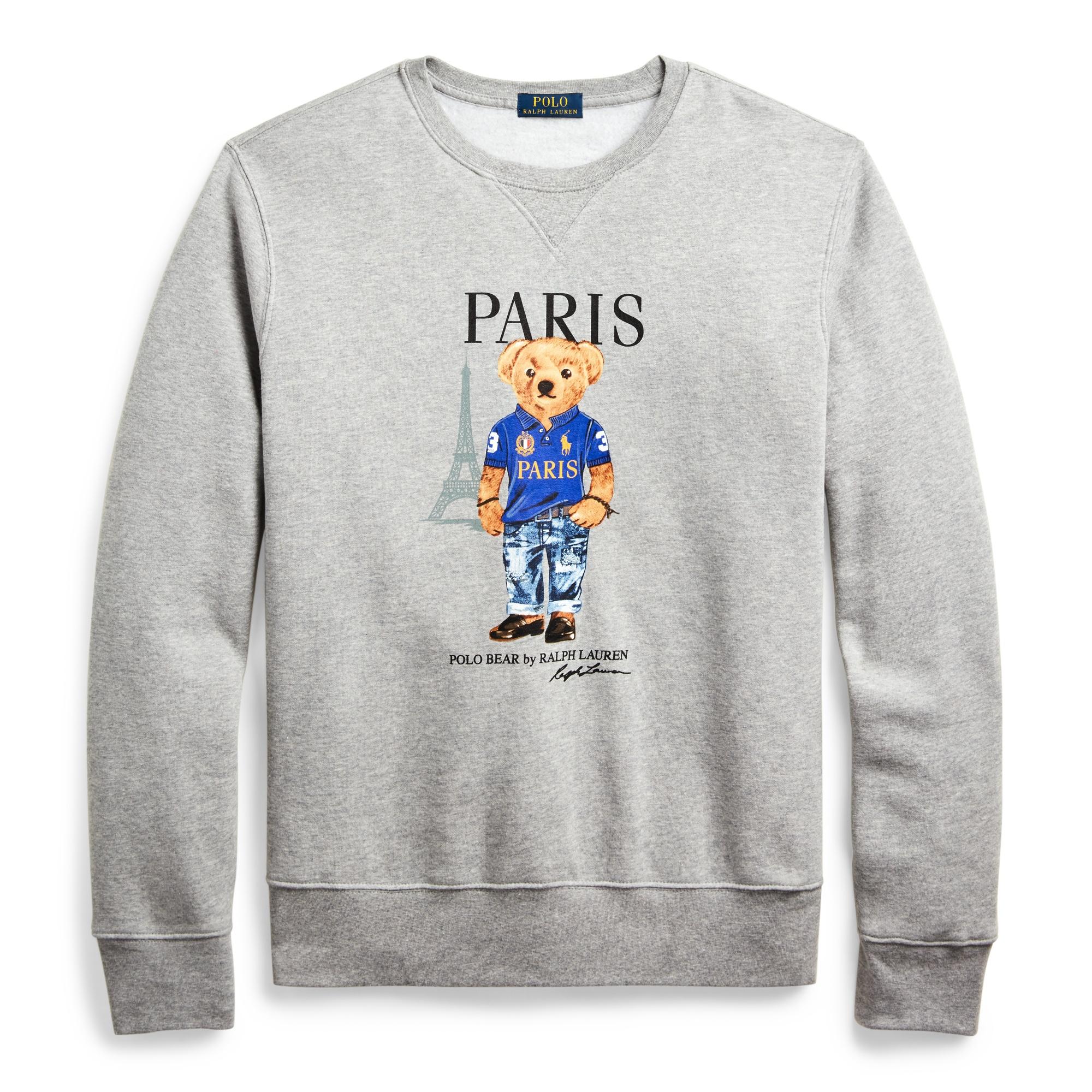 Polo Ralph Lauren Fleece Polo Bear - Paris Bear Sweatshirt in Gray for Men  - Lyst