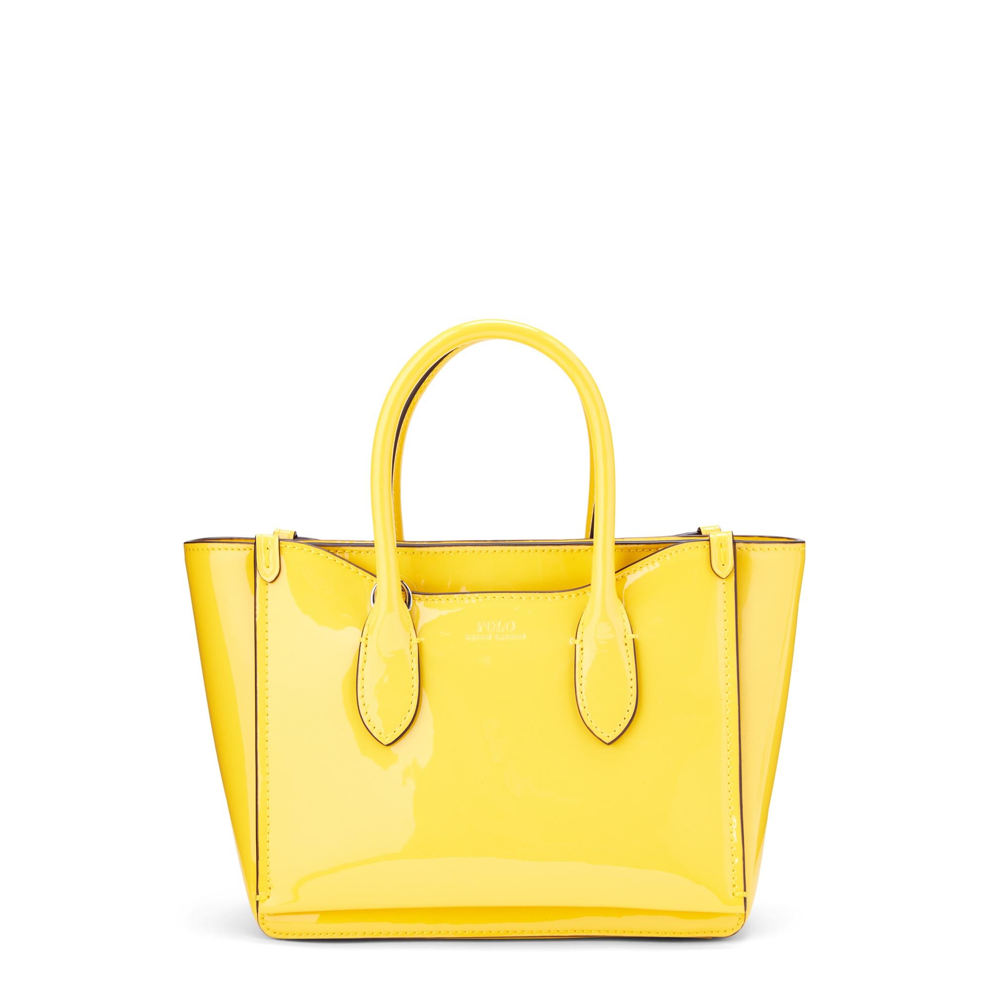 Ralph Lauren Leather Mini Sloane Satchel in Yellow | Lyst