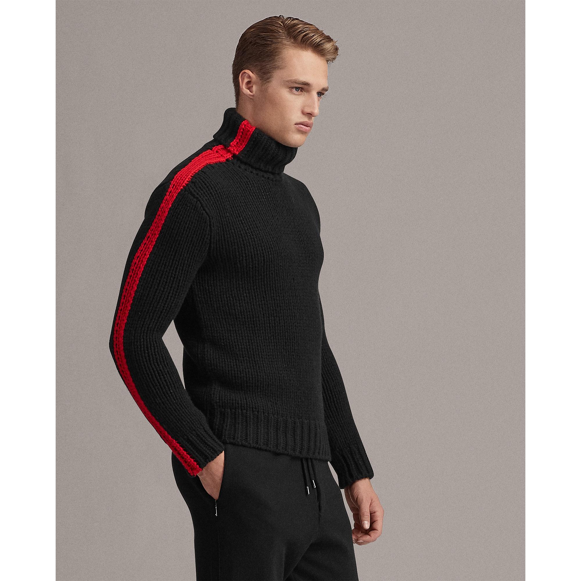 Ralph Lauren Rlx Intarsia Cashmere Jumper in Black for Men - Lyst