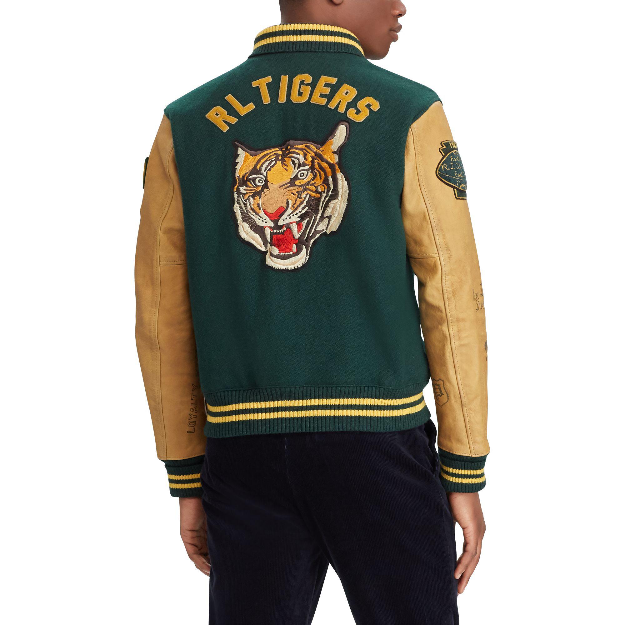 wool blend letterman jacket ralph lauren