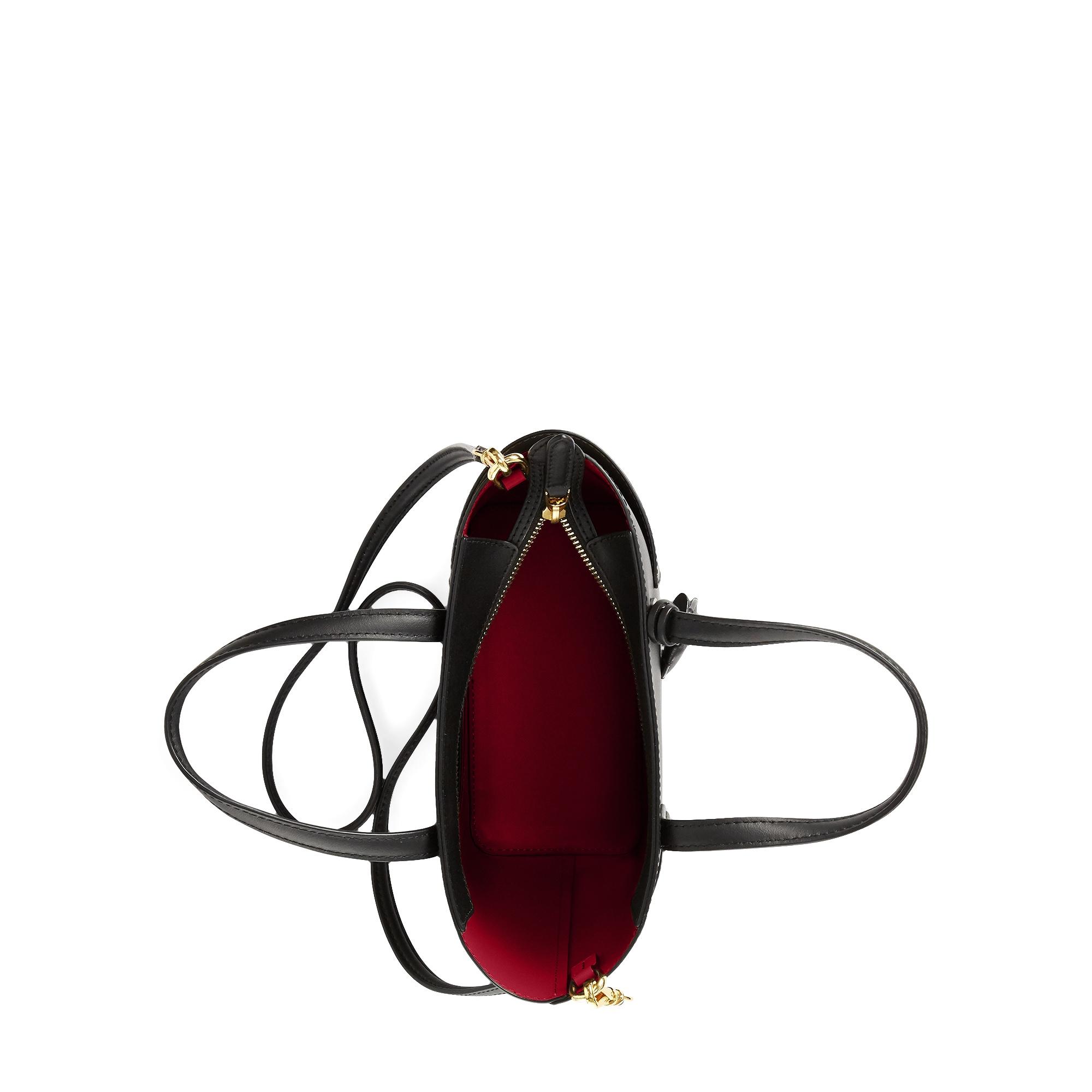 Ralph Lauren Lauren Dryden Carlyle 20 Leather Tote Bag in Black/Crimson  (Black) | Lyst
