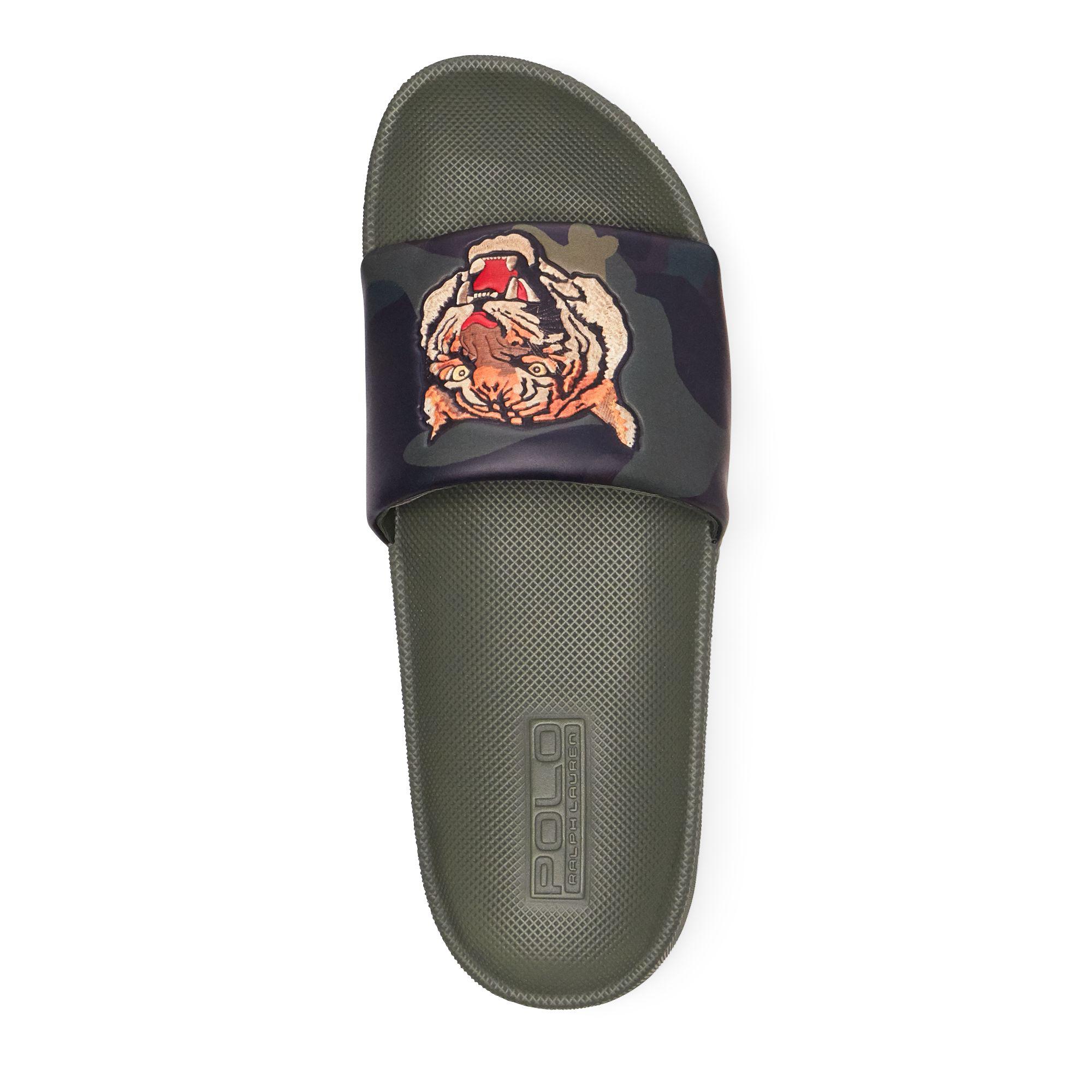 Polo Ralph Lauren Cayson Camo Tiger Slide Sandal in Olive Camo (Green ...