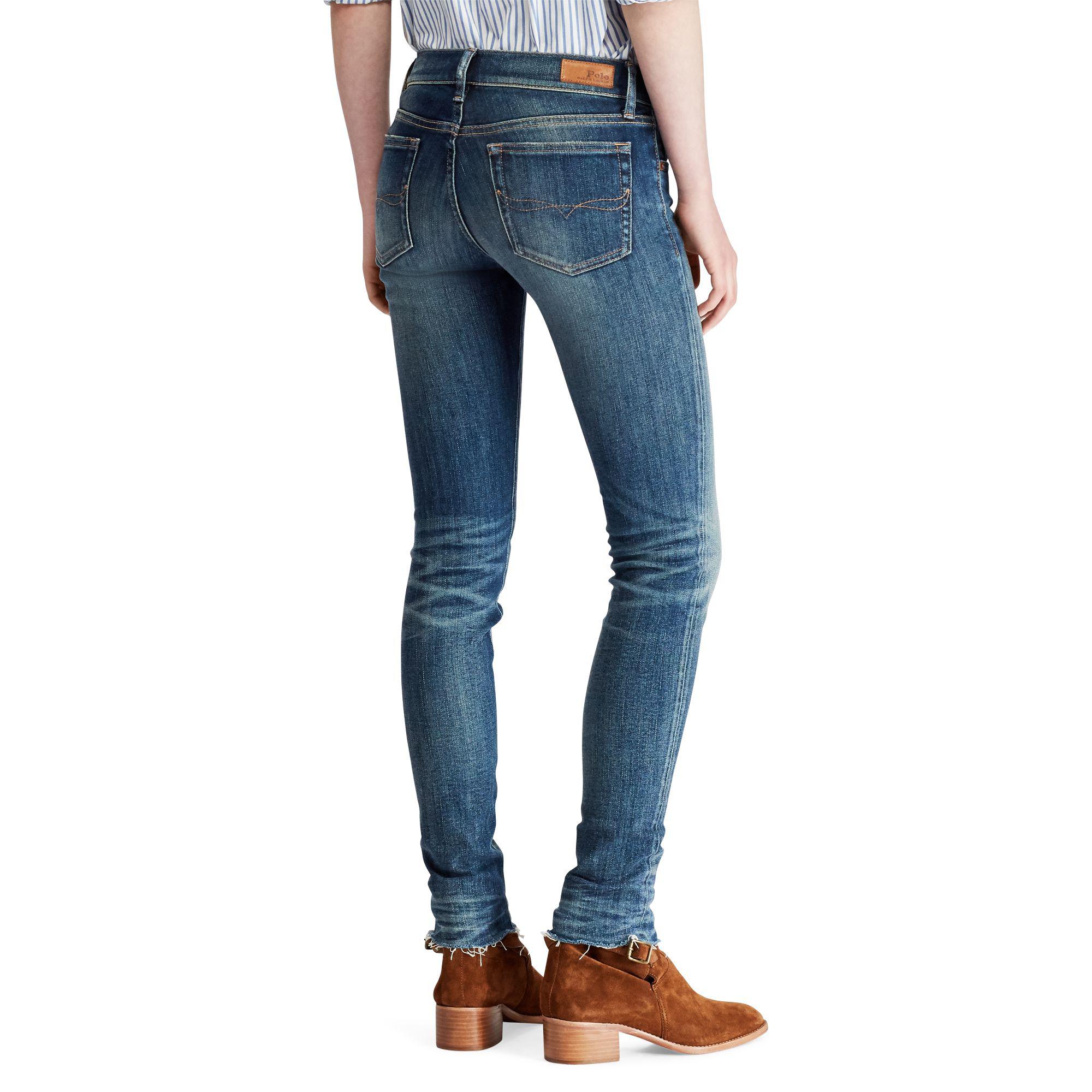 Polo Ralph Lauren Denim Tompkins Skinny Crop Jean in Dark Indigo (Blue) - Lyst