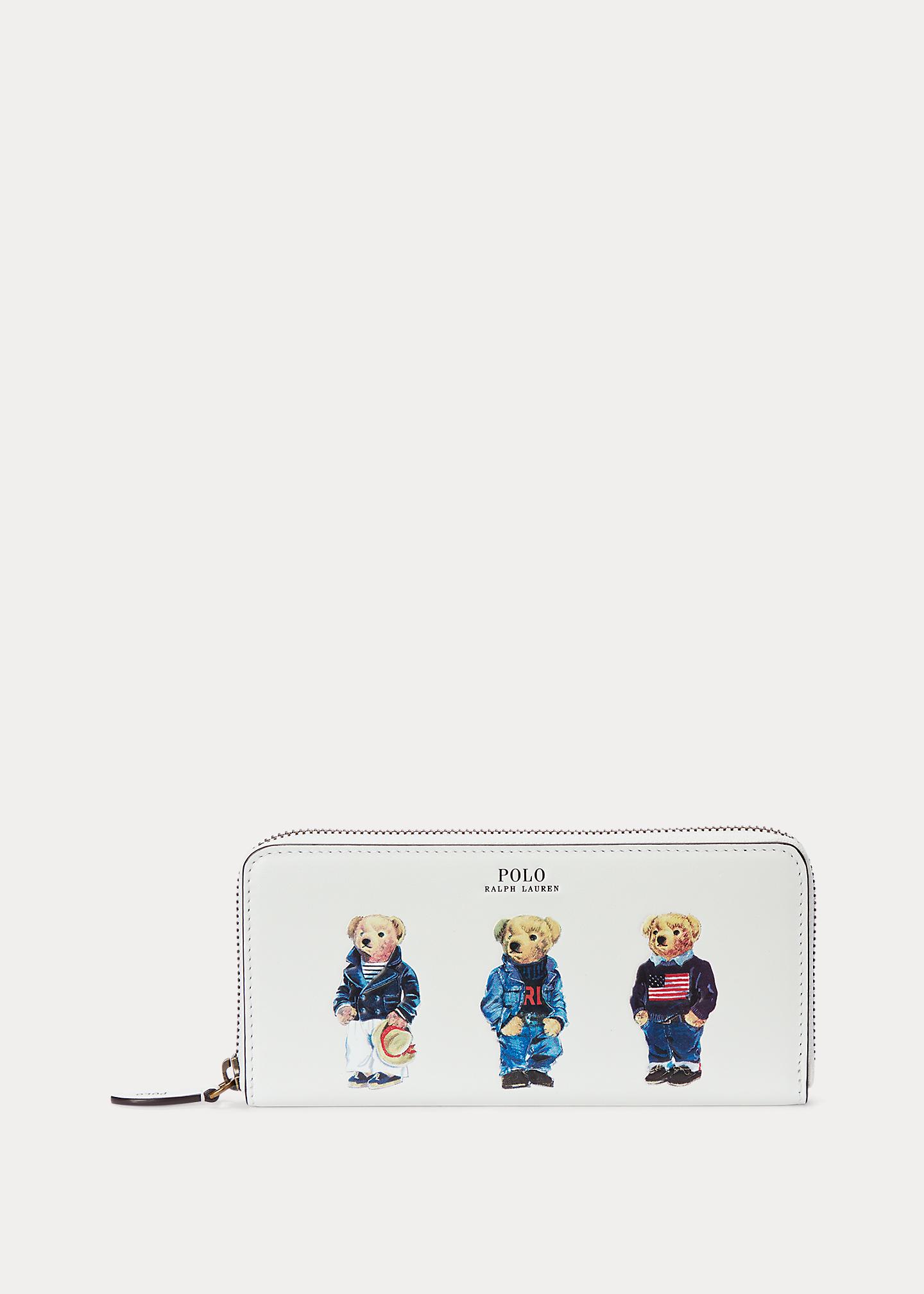 Polo Ralph Lauren Lederbrieftasche mit Polo Bear in Weiß | Lyst DE