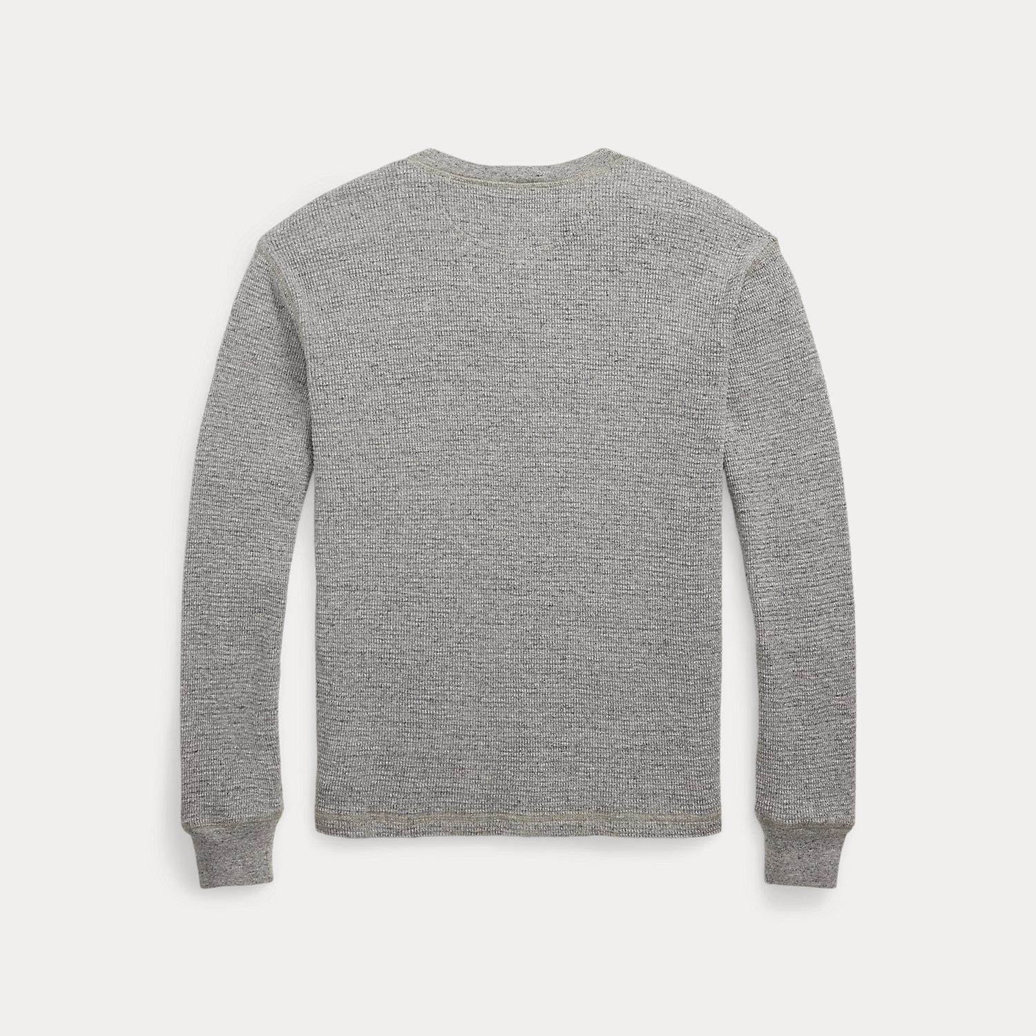 RRL Garment-Dyed Waffle-Knit Henley Shirt in Grey for Men | Lyst UK