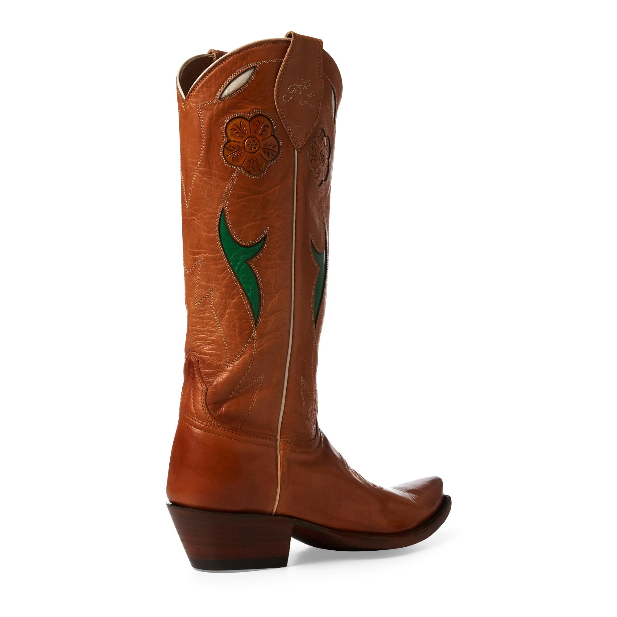 Effectiviteit Postbode Top Polo Ralph Lauren Selene Leather Cowboy Boot in Brown | Lyst