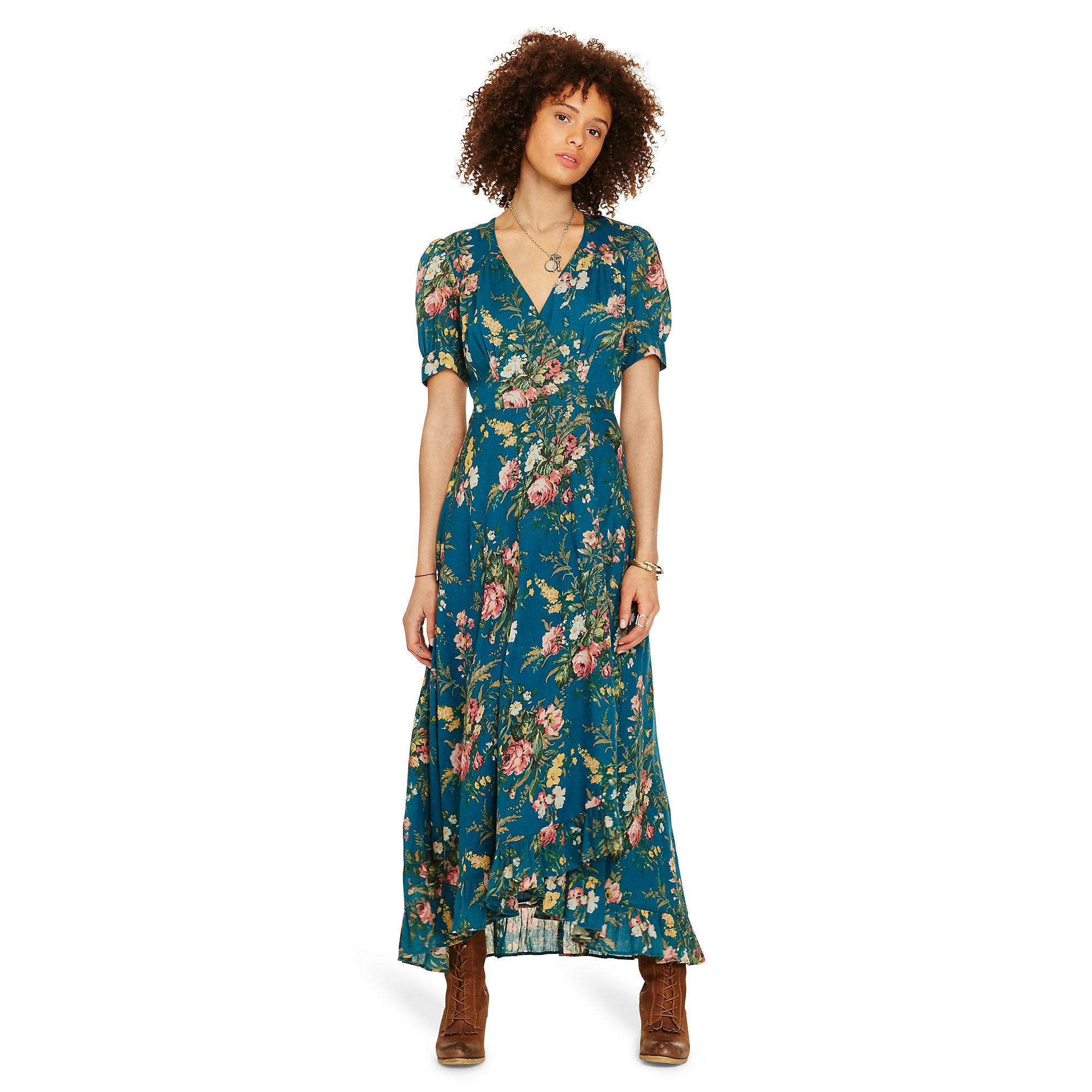 Denim \u0026 Supply Ralph Lauren Cotton Floral-print Gauze Wrap Dress | Lyst