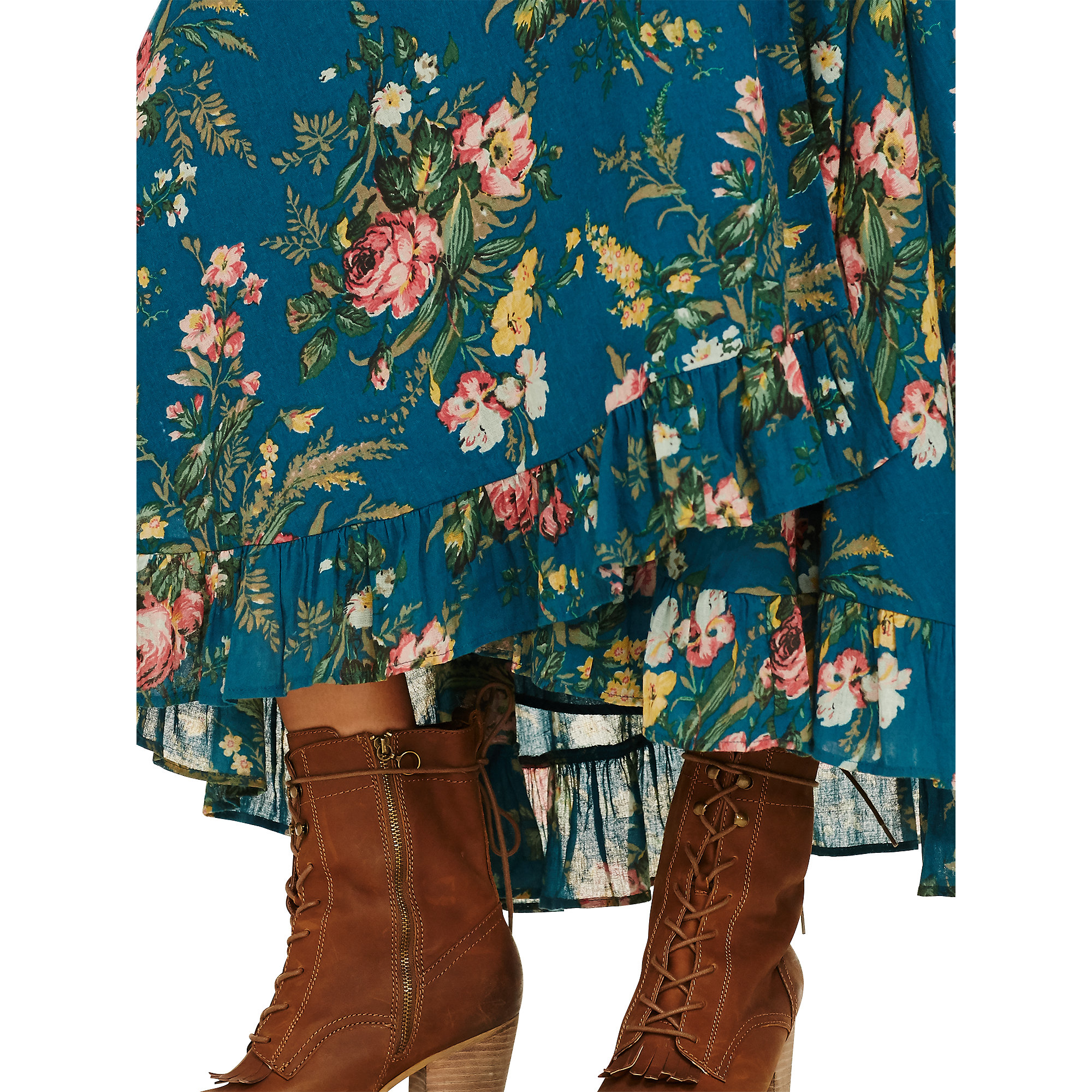 white christmas dresses Whitney Floral Wrap Mini Dress • Shop American Threads Women's Trendy Online Boutique White/Blue Floral / L main image 1