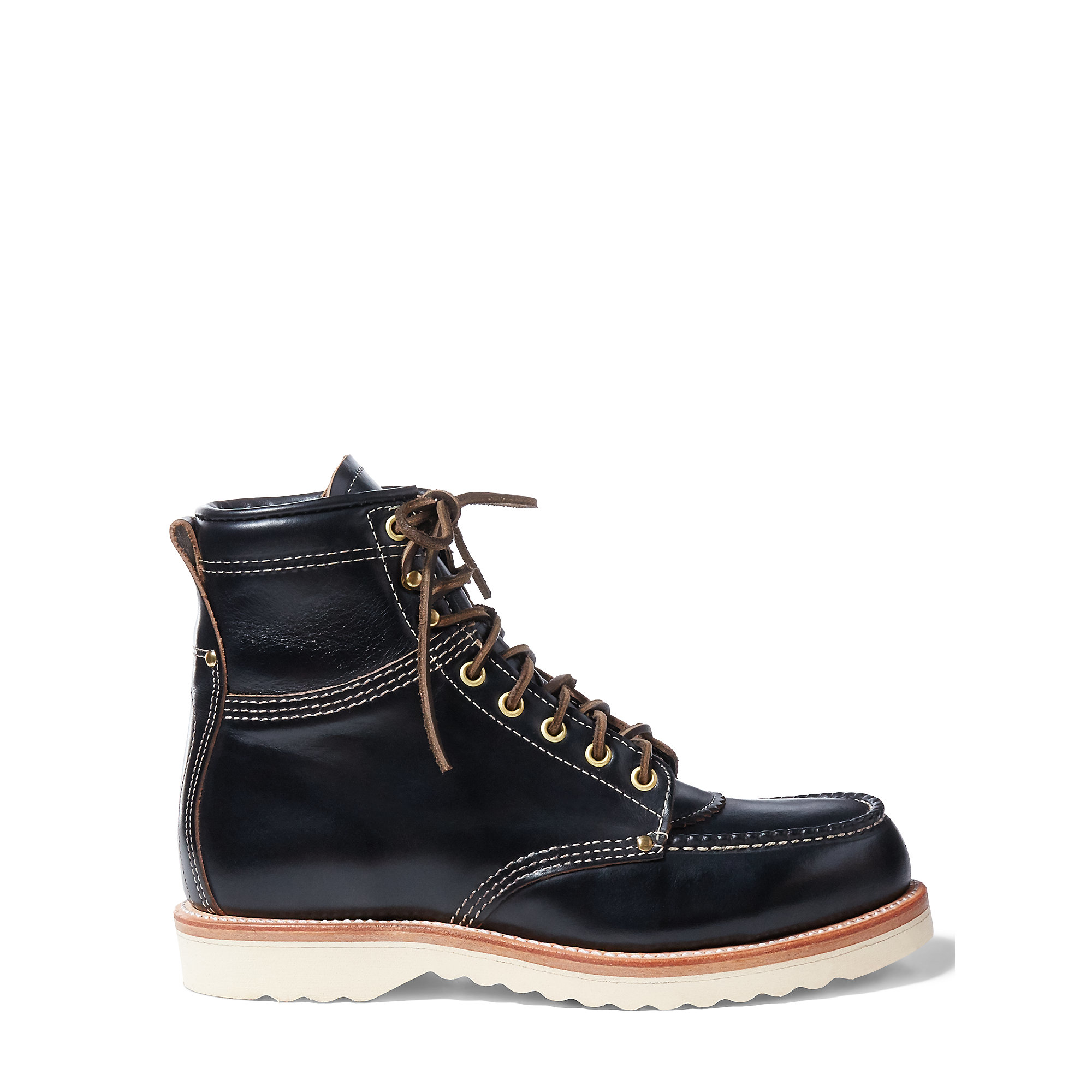 RRL Brunel Leather Work Boot in Black for Men - Lyst