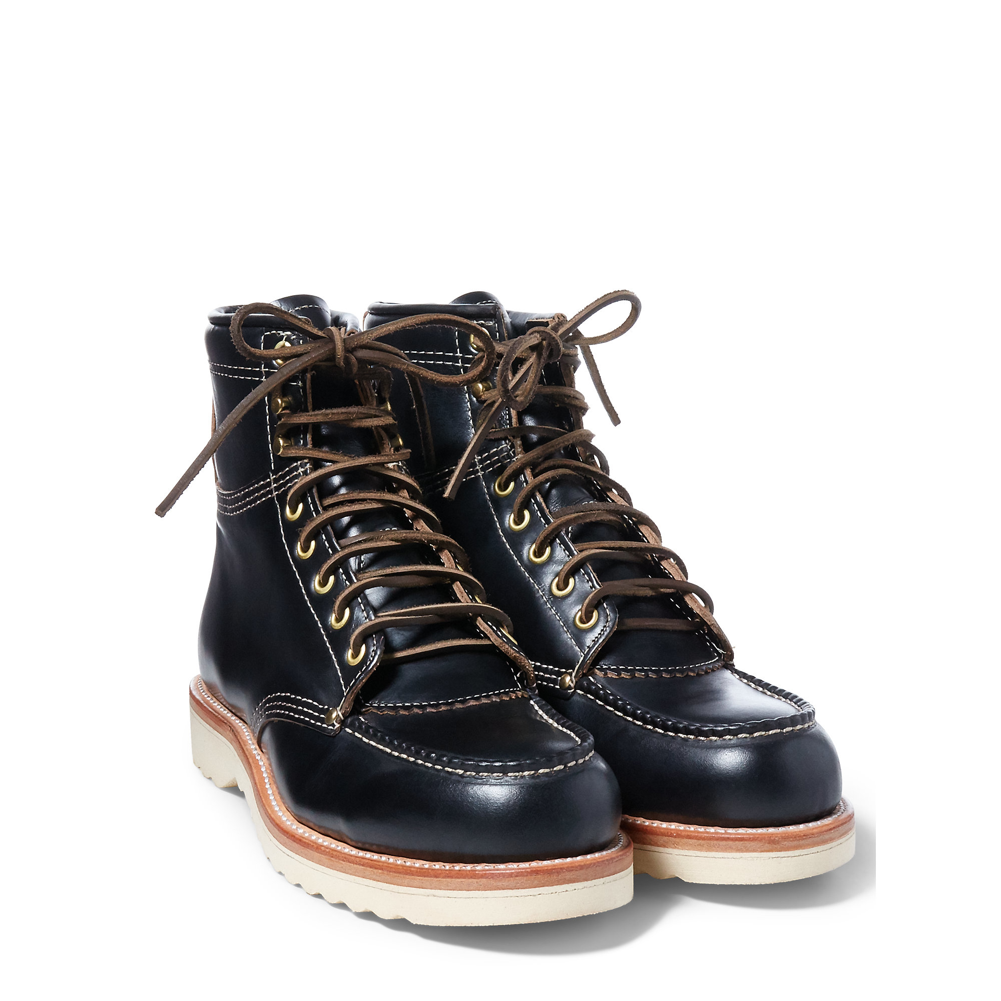 RRL Brunel Leather Work Boot in Black for Men Lyst