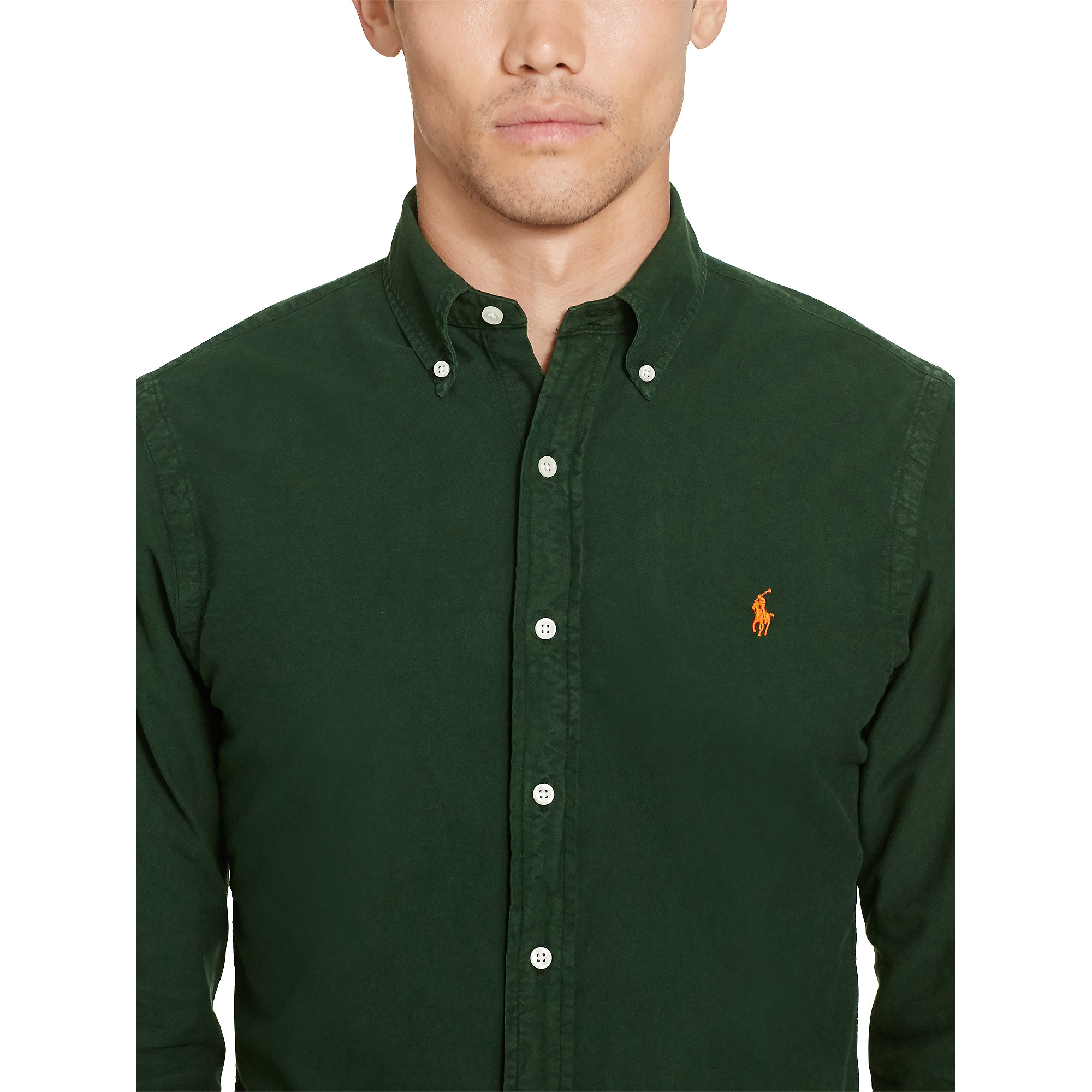 Polo Ralph Lauren Slim Garment-dyed Oxford Shirt in Green for Men | Lyst