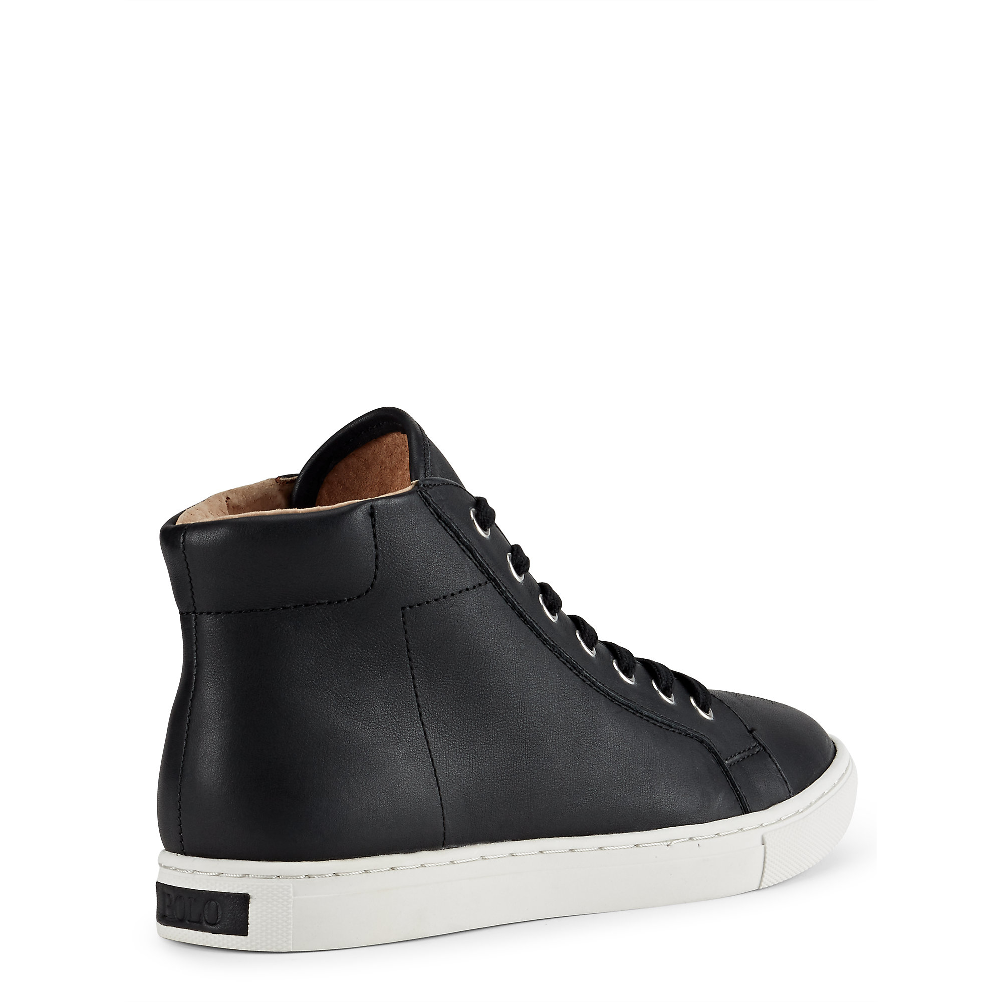 Polo Ralph Lauren Nappa Leather High-top Sneaker in Black for Men - Lyst