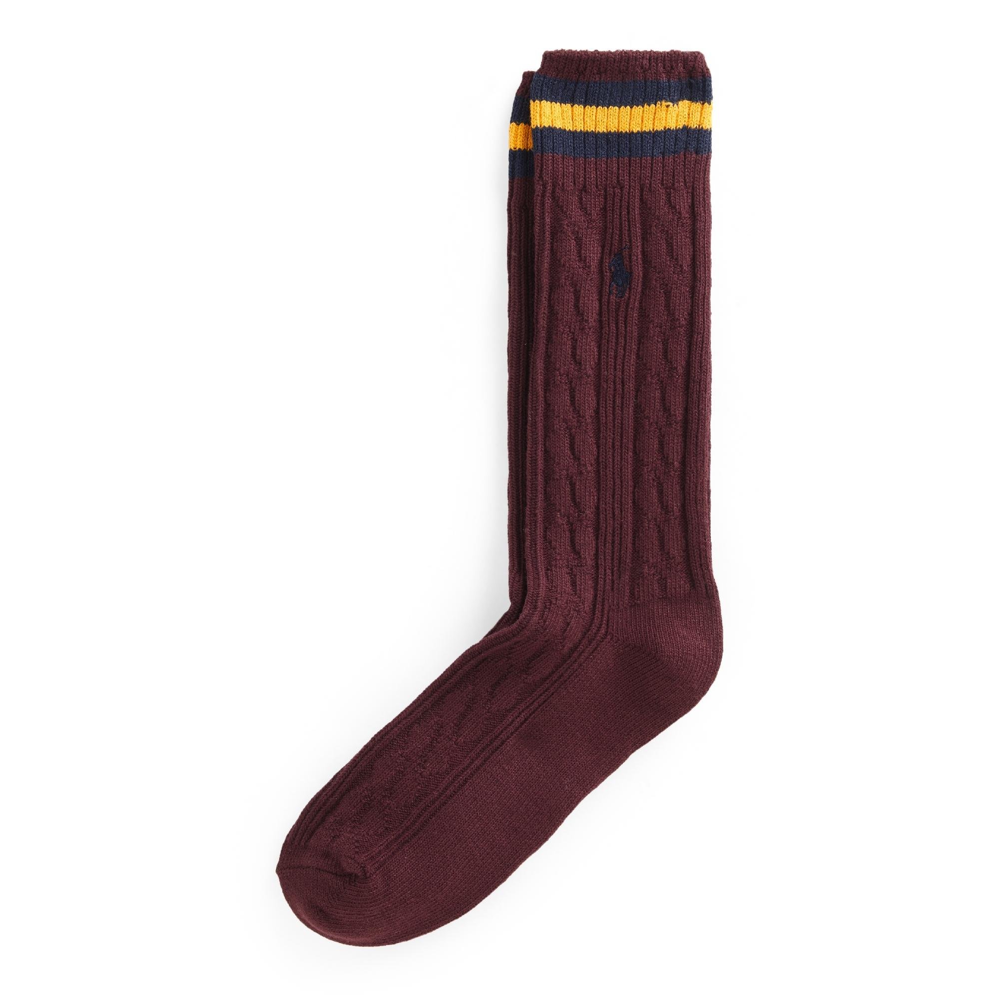 Ralph Lauren Cableknit Cottonblend Crew Socks in Purple for Men Lyst