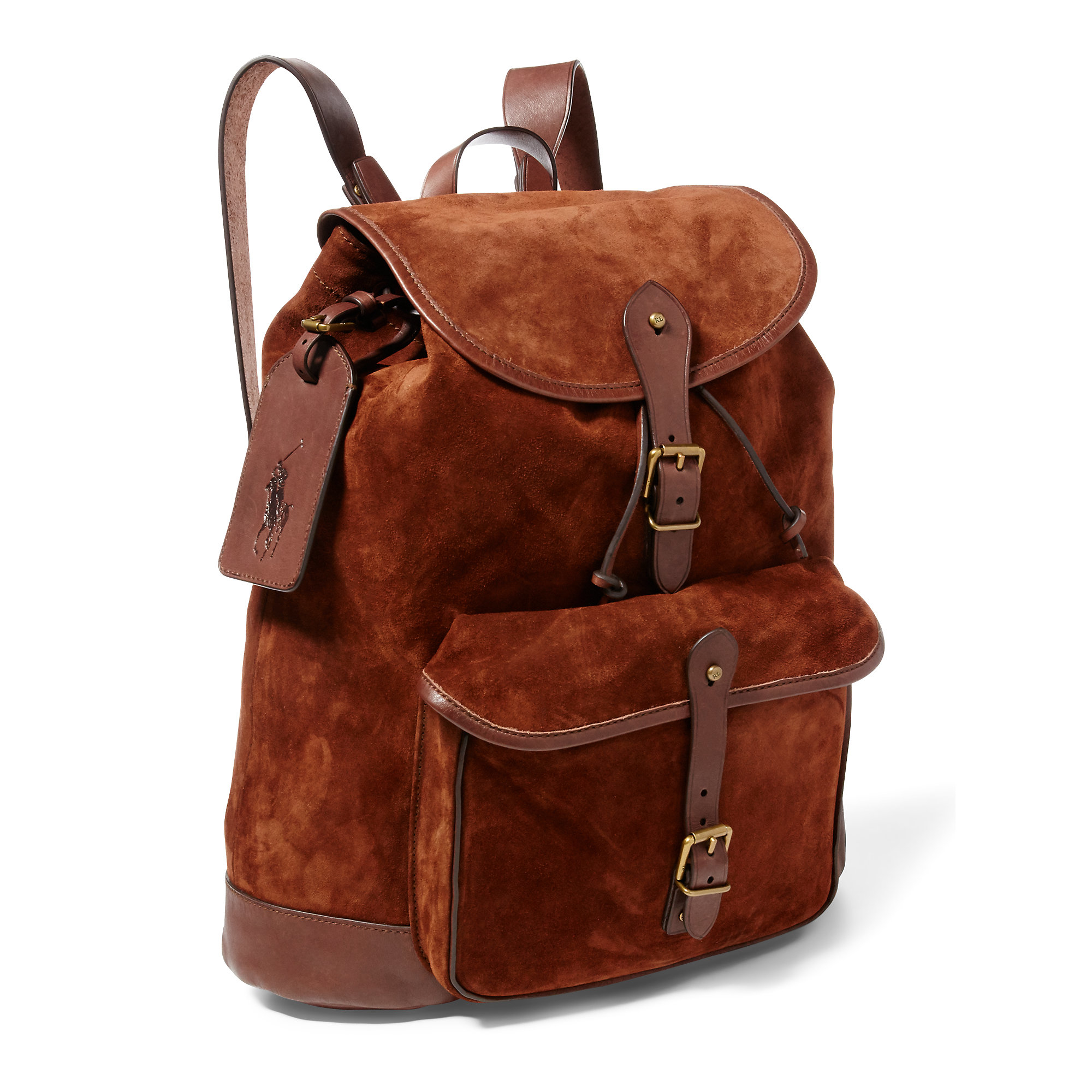 Polo Ralph Lauren Suede Backpack in Brown for Men | Lyst
