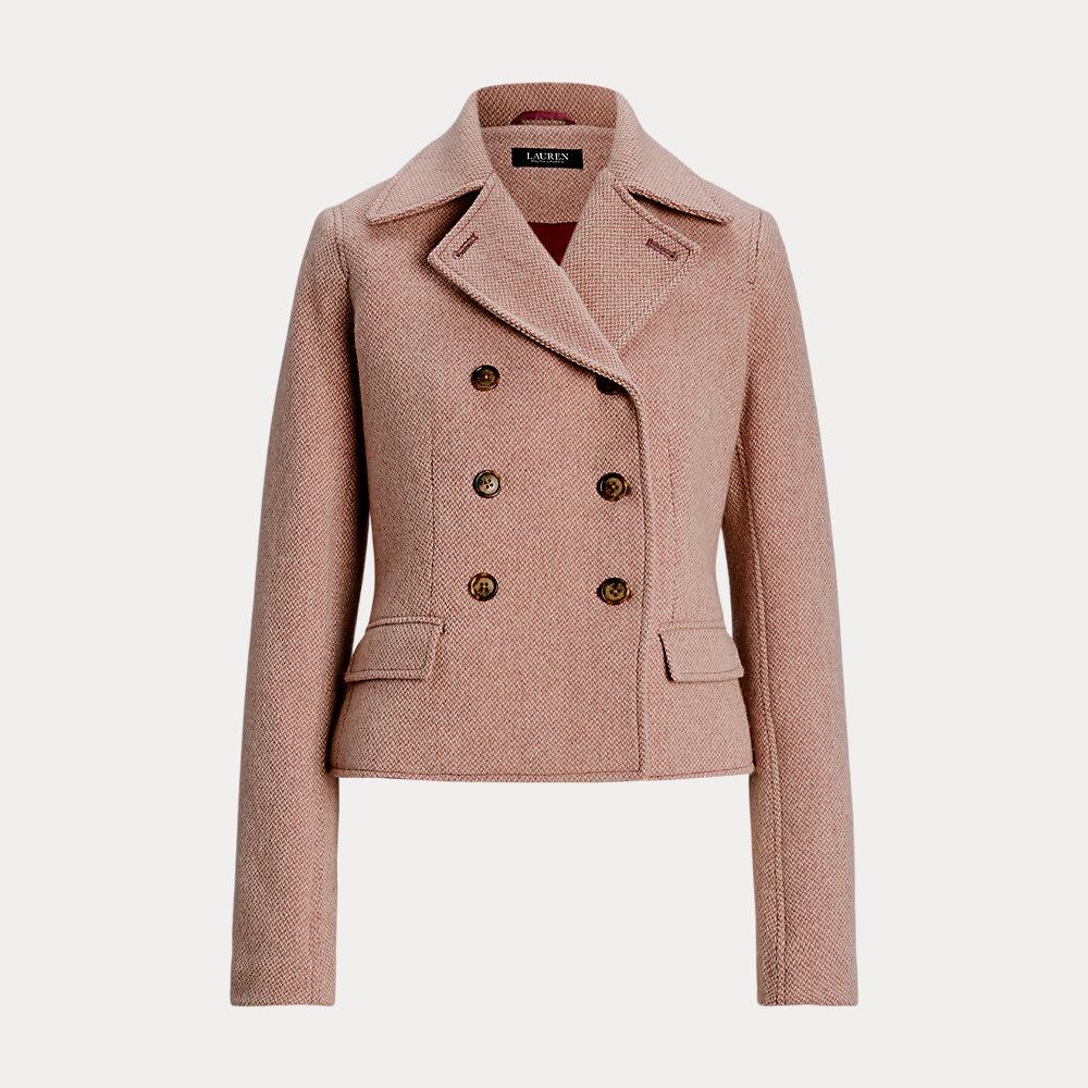 Ralph Lauren Double-Breasted Herringbone Coat in Brown Lyst UK