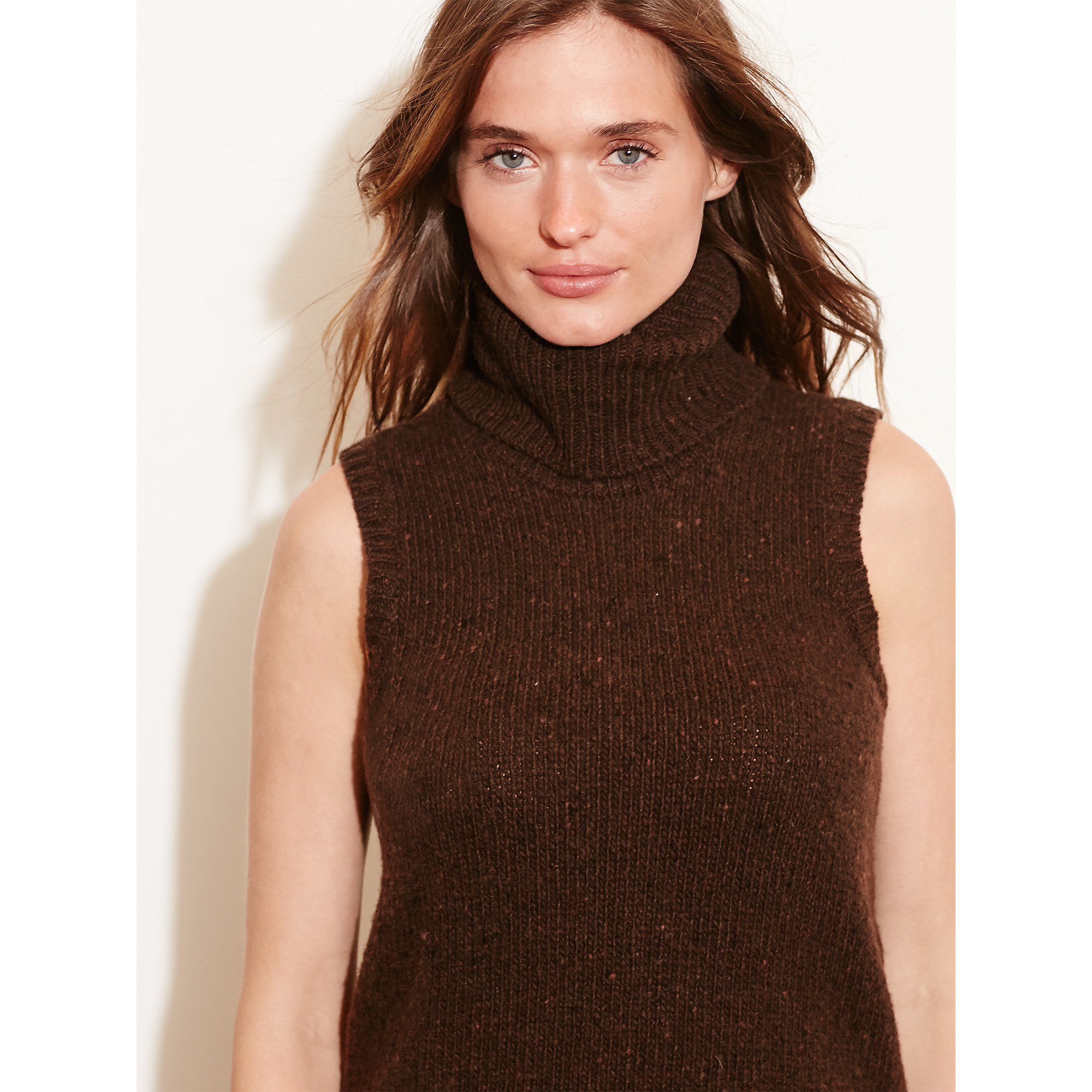 Lyst Pink pony Wool Sleeveless Turtleneck in Brown