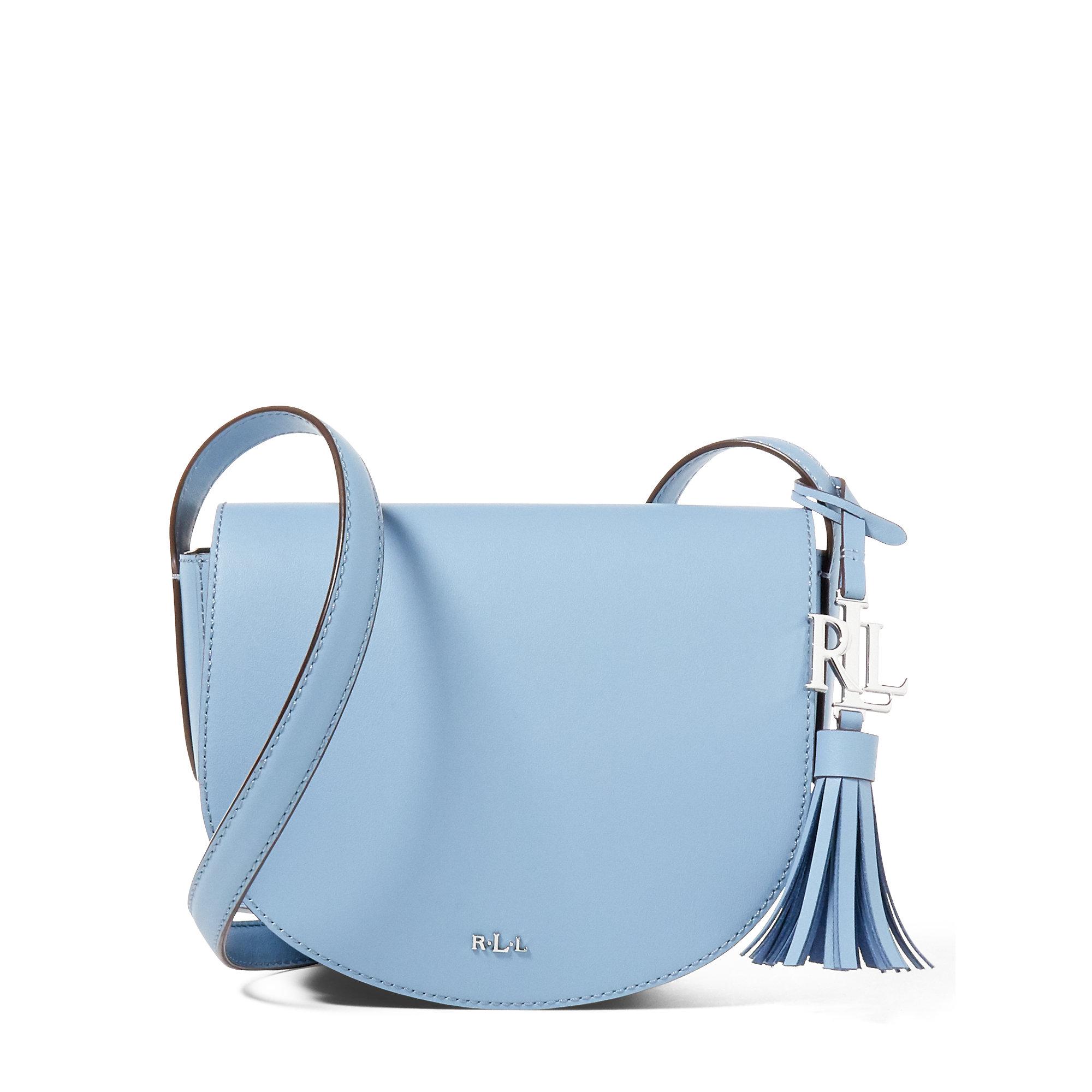 Ralph Lauren Leather Mini Caley Saddle Bag in Blue - Lyst
