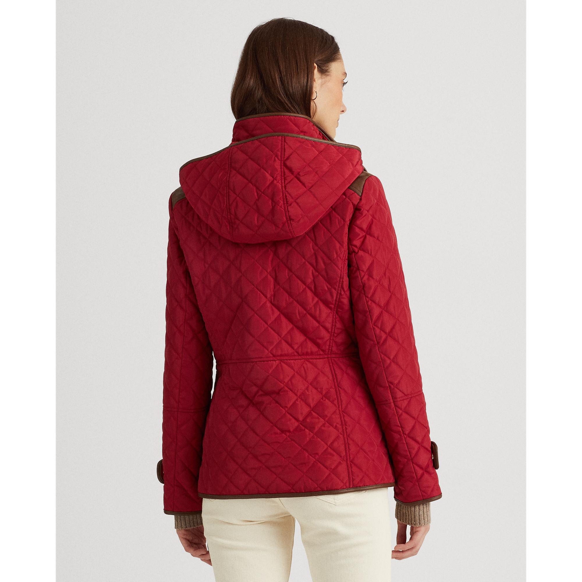 Ralph Lauren Crest-patch Quilted Jacket in Red - Lyst