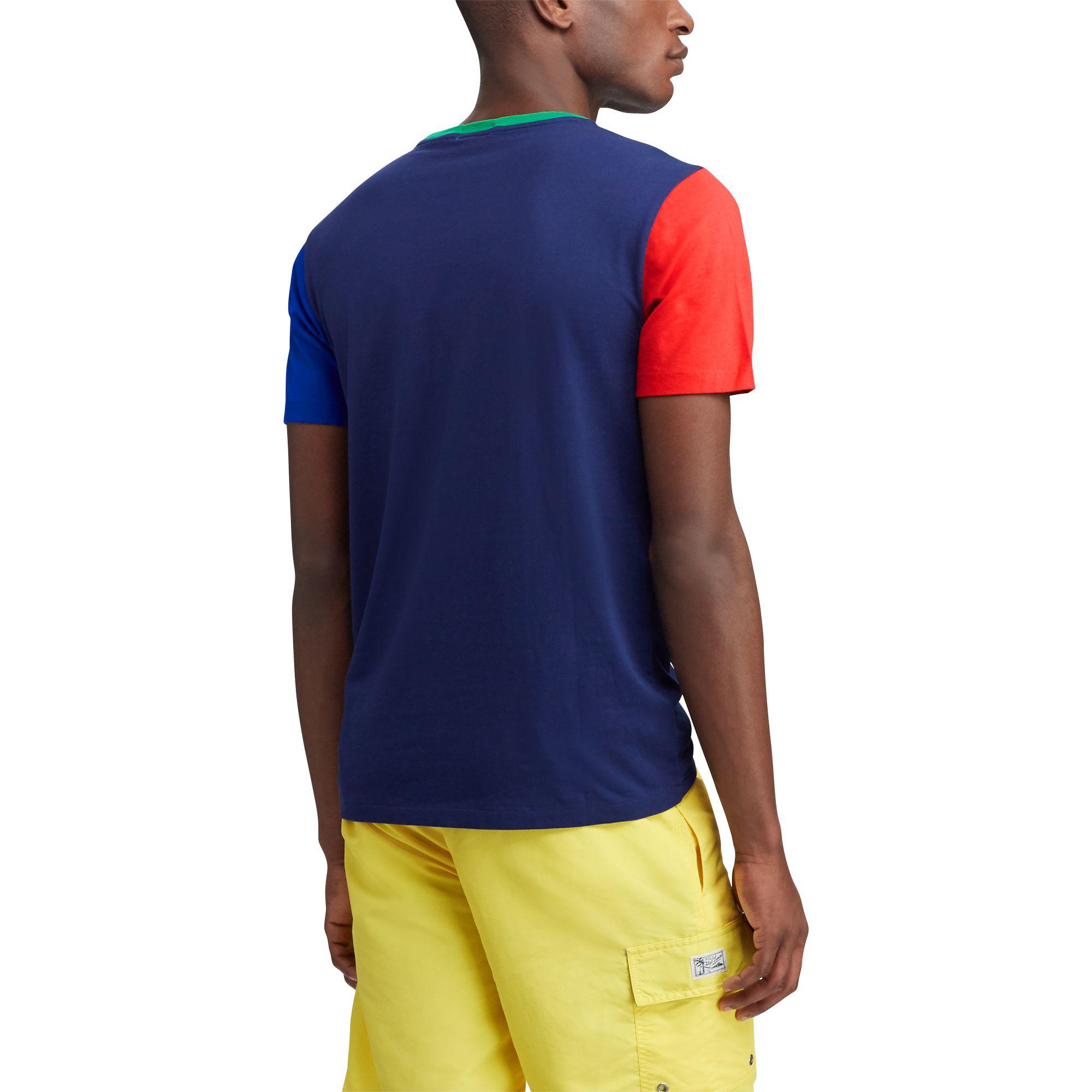 Polo Ralph Lauren Big & Tall Color Block Short-sleeve Tee in Blue for Men |  Lyst