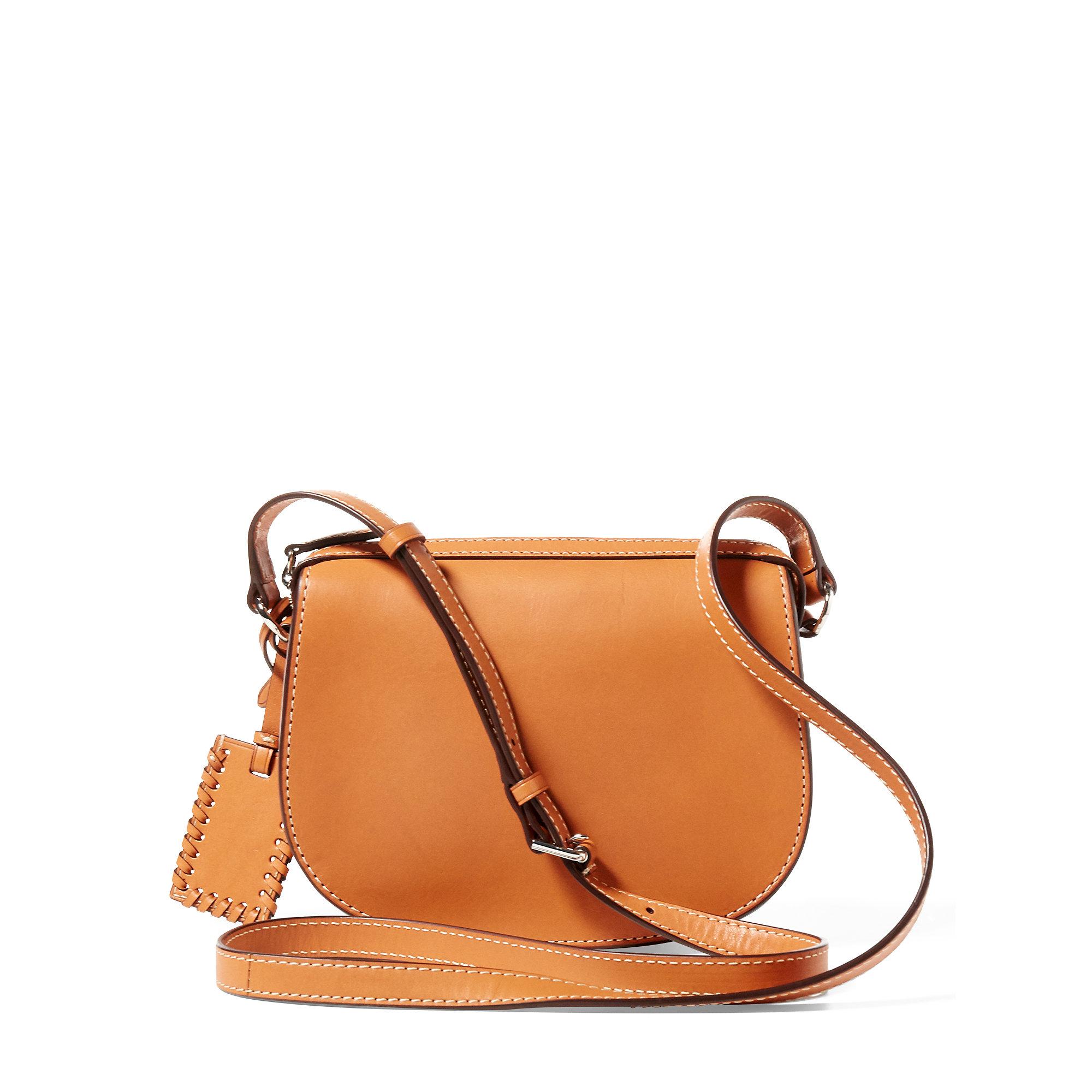 Polo Ralph Lauren Leather Mini Crossbody Bag in Brown - Lyst