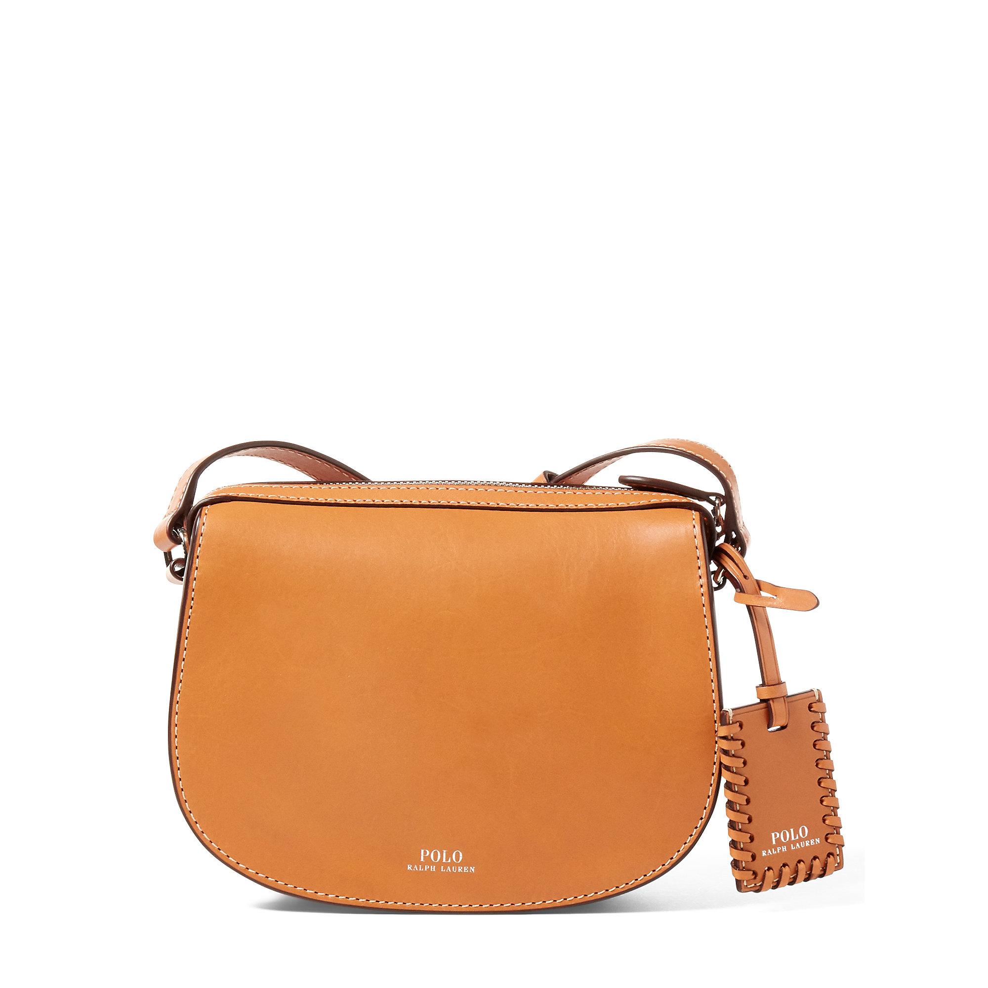 Polo Ralph Lauren Leather Mini Crossbody Bag in Brown - Lyst