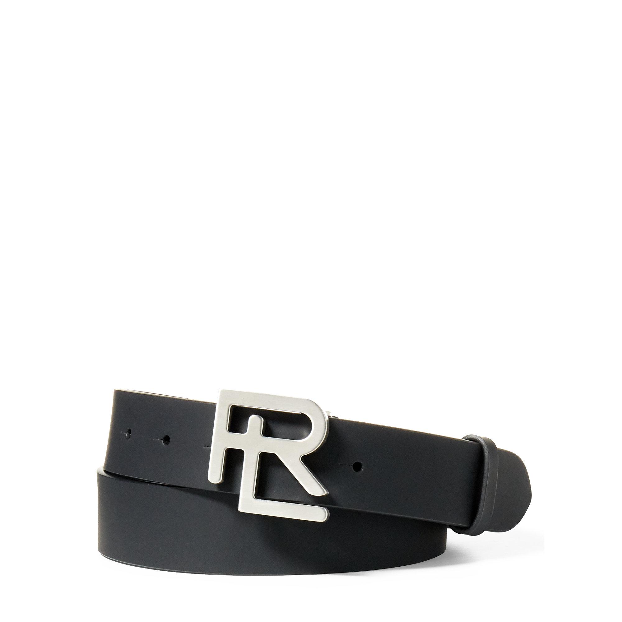 Ralph Lauren Leather Rl Matte Calfskin Belt in Black - Lyst