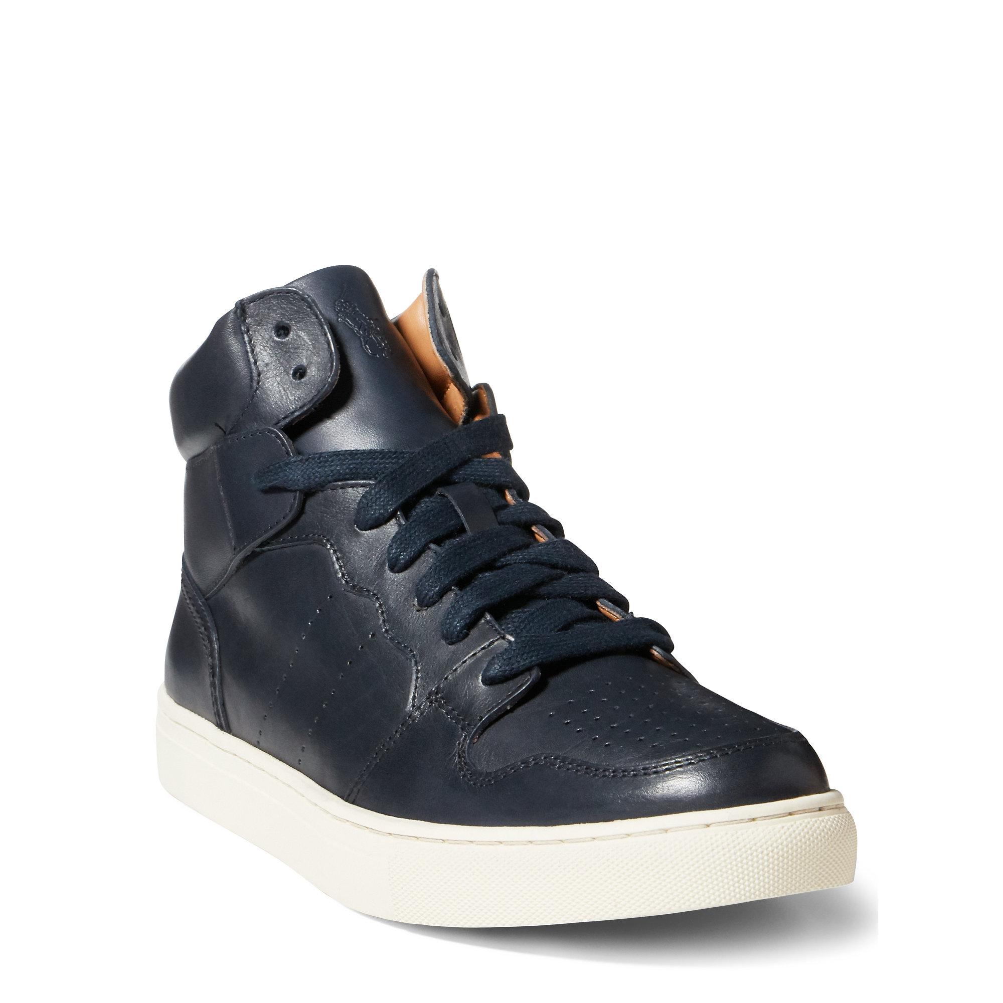 Polo Ralph Lauren Leather Jory Calfskin High-top Sneaker in Blue for ...
