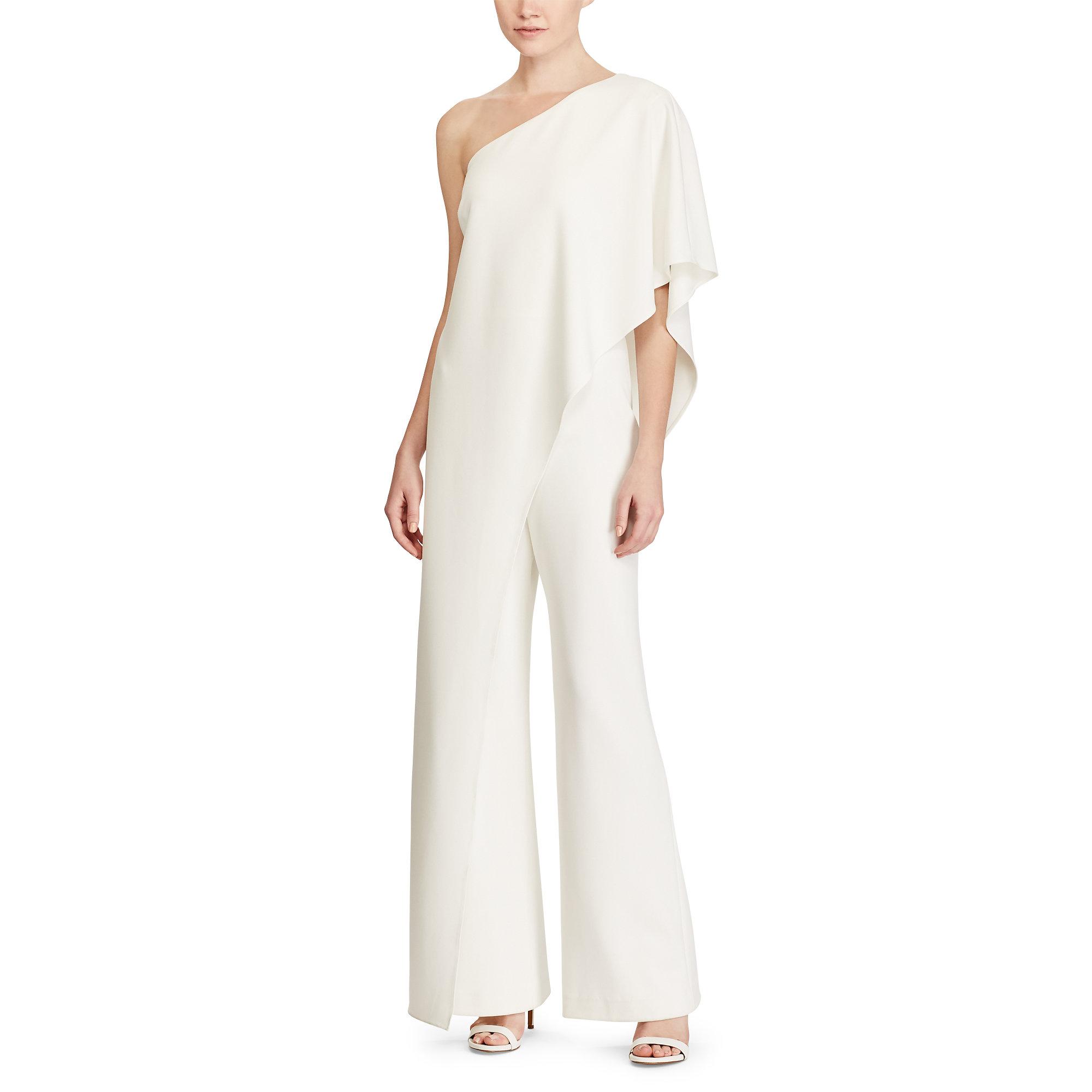 Synthetic Crepe One-shoulder Jumpsuit 