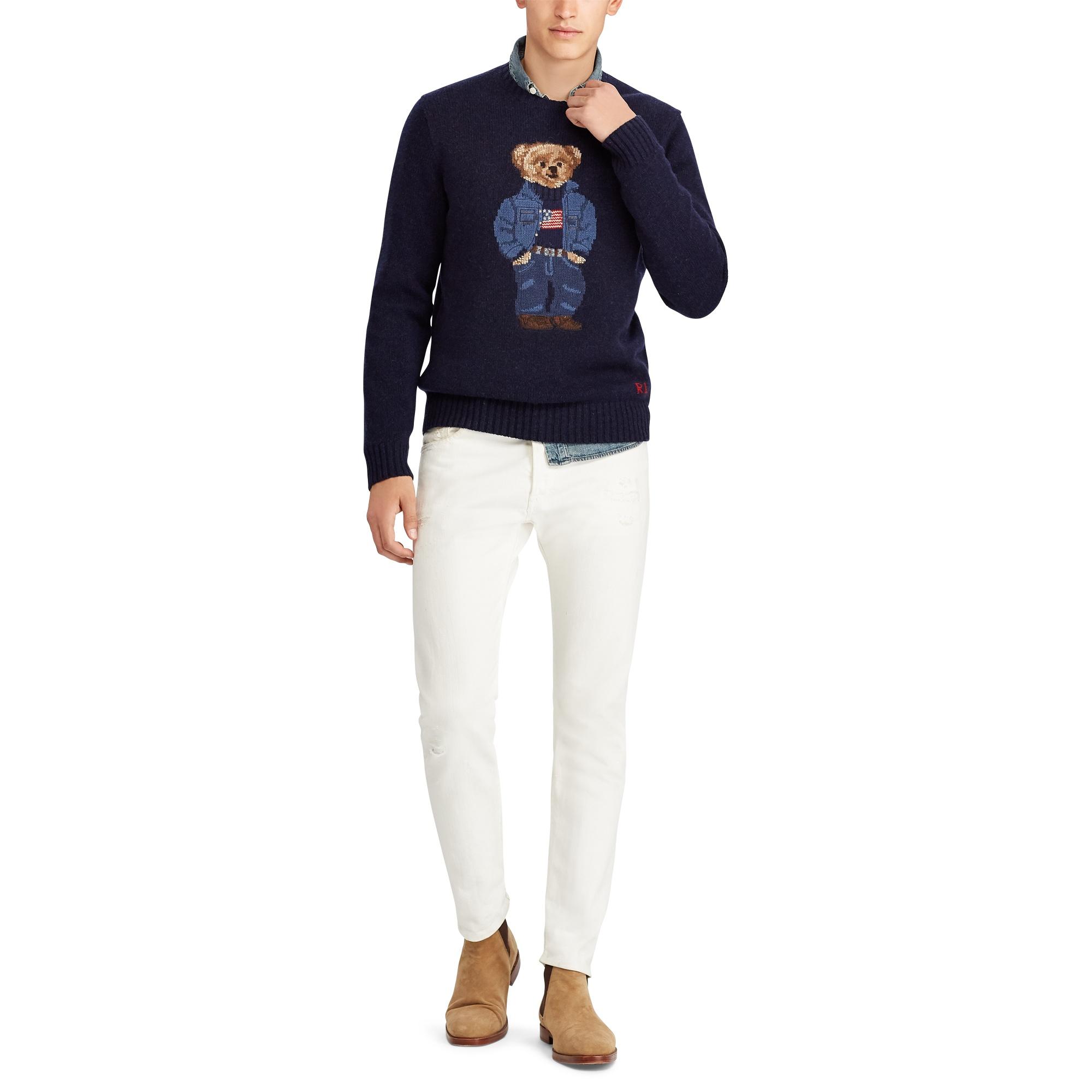 Polo Ralph Lauren Wool Bear Sweater in Navy (Blue) for Men - Lyst