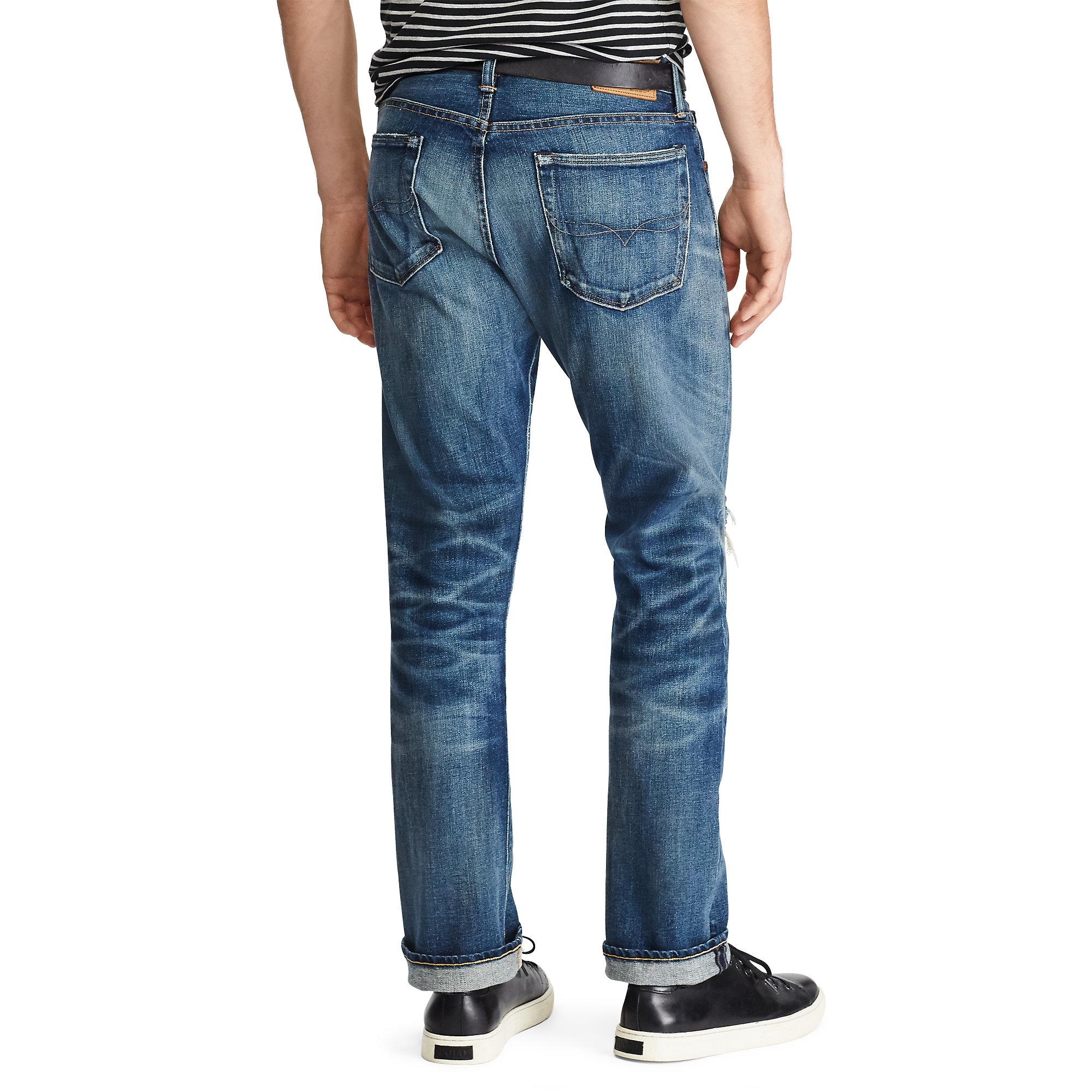 ralph lauren mens distressed denim shorts