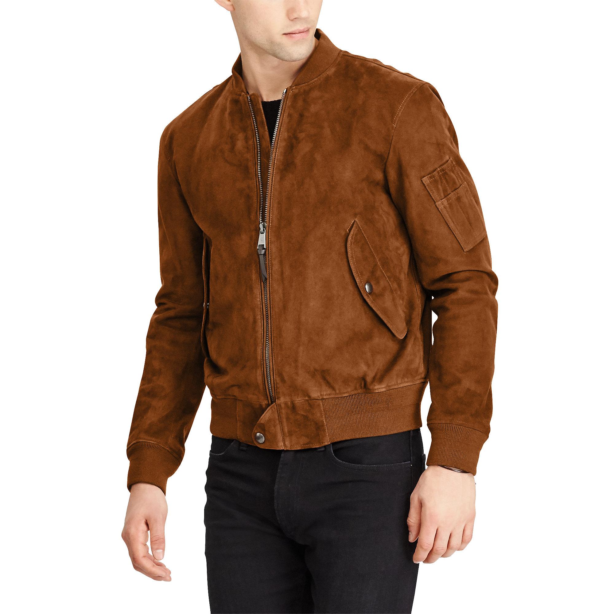 polo ralph lauren suede bomber jacket