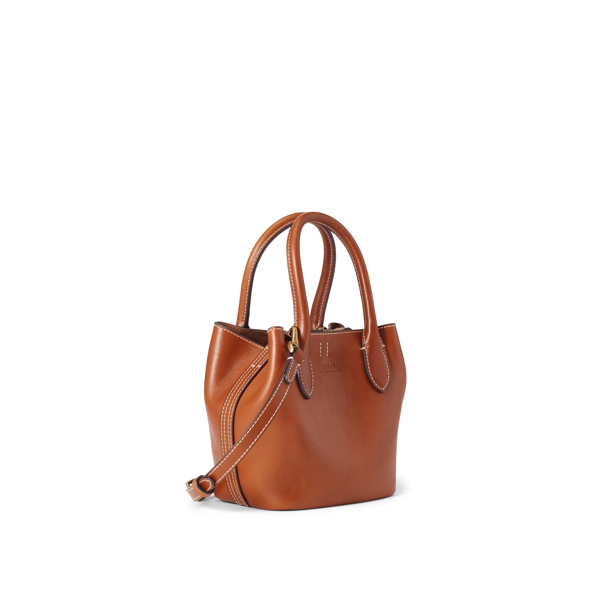 Polo Ralph Lauren Leather Mini Bellport Tote in Brown Lyst