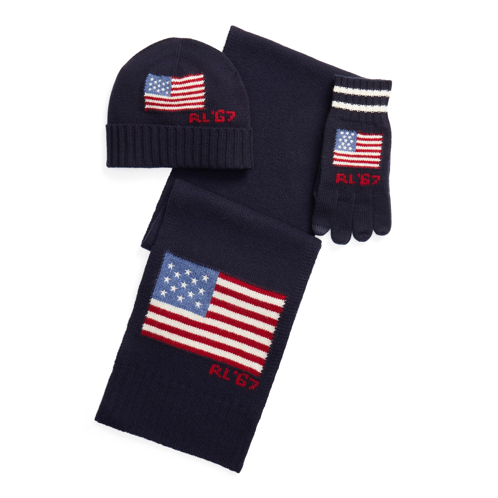 polo hat scarf and glove set
