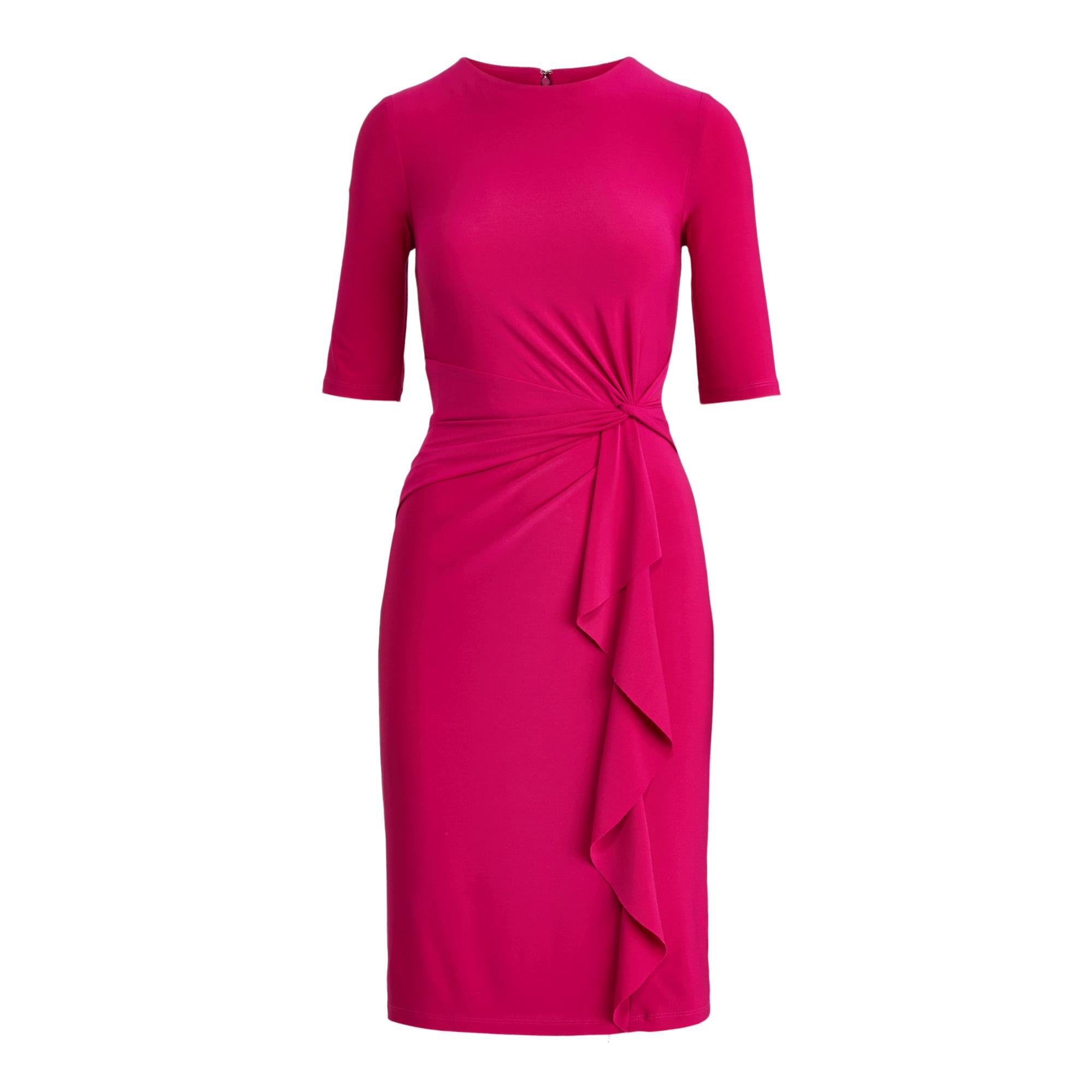 Ralph Lauren Twisted-knot Jersey Dress in Bright Fuchsia (Pink) | Lyst