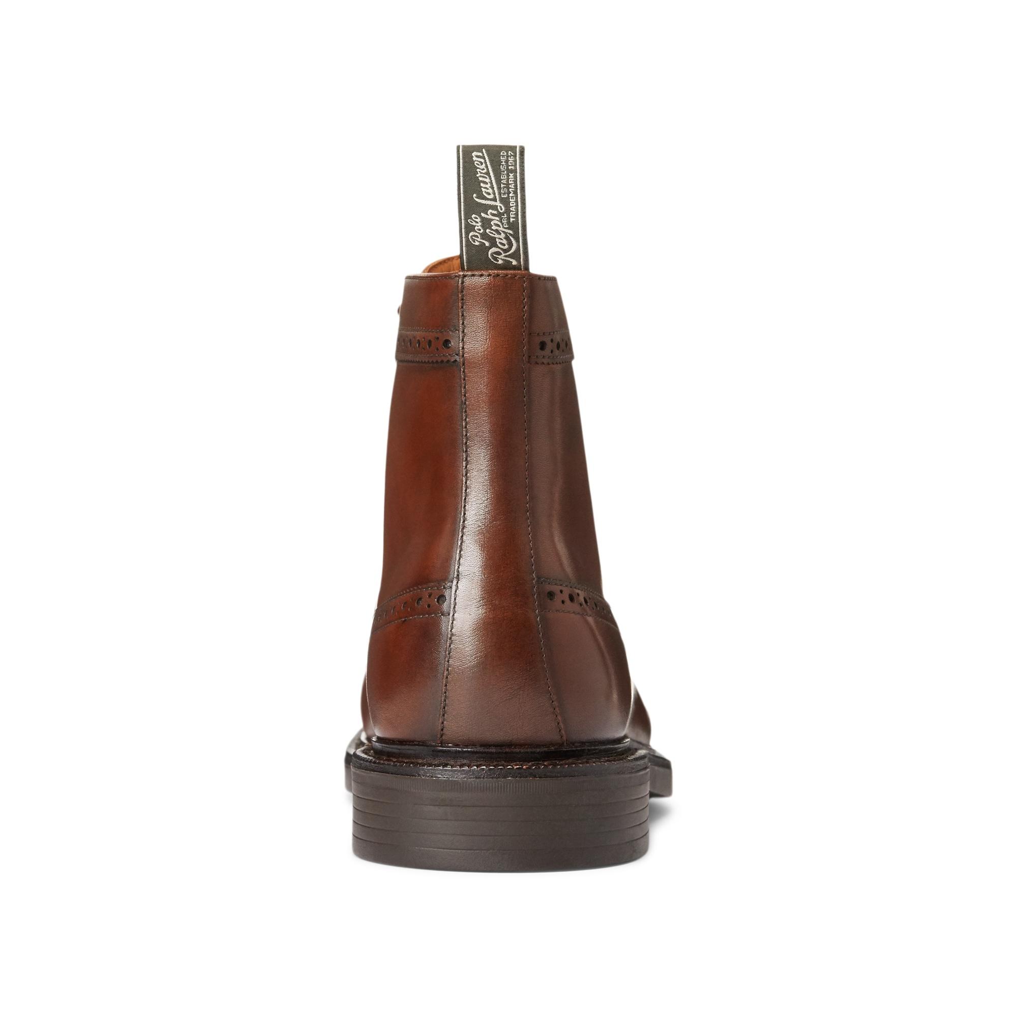 Ralph Lauren Asher Leather Wingtip Boot in Brown for Men | Lyst