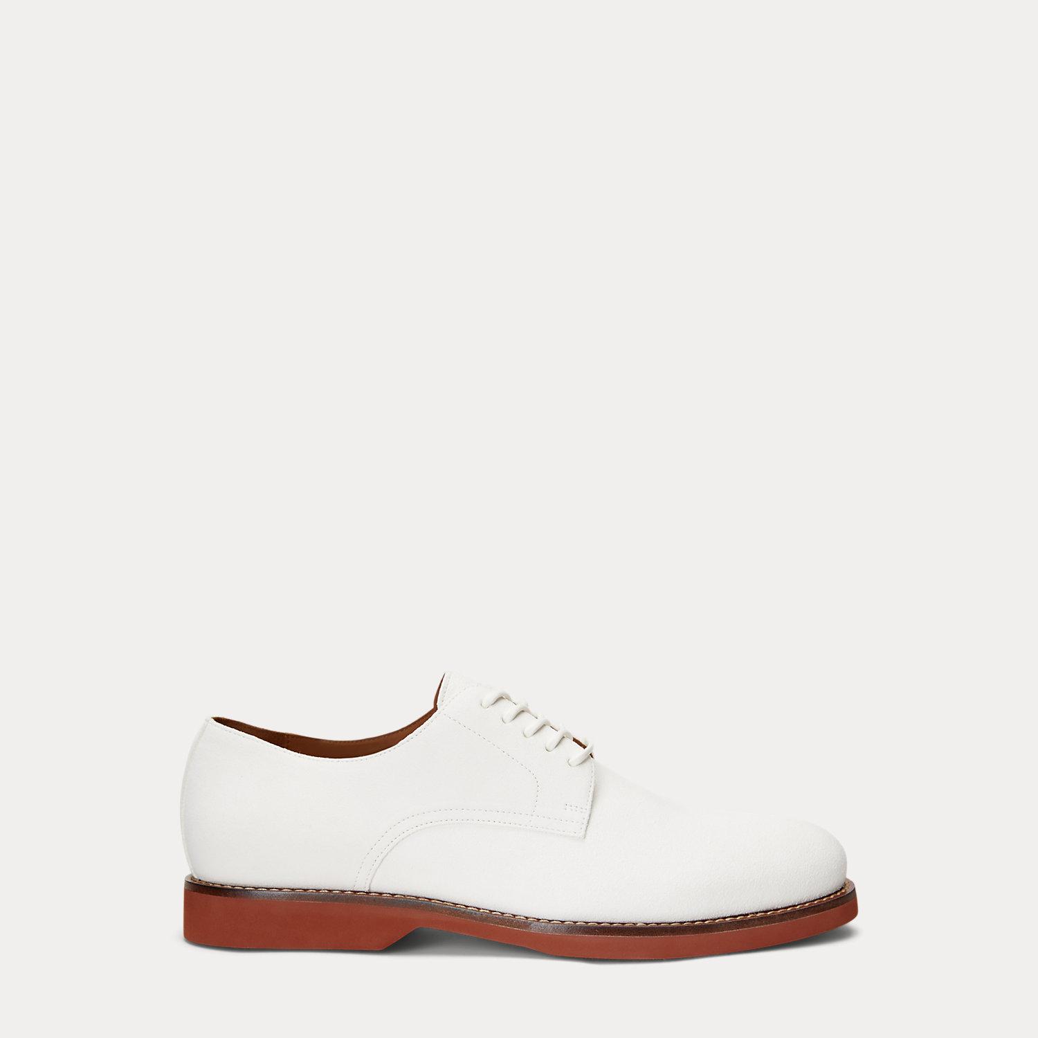 Ralph Lauren Rhett Calf-Suede Derby Shoe in White for Men | Lyst