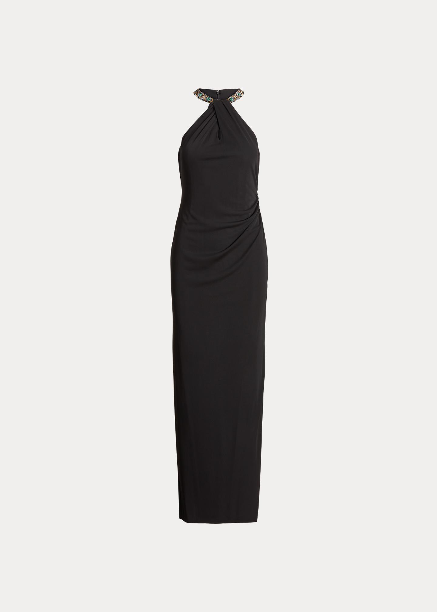 Ralph Lauren Jersey Halter Gown in Black Lyst UK