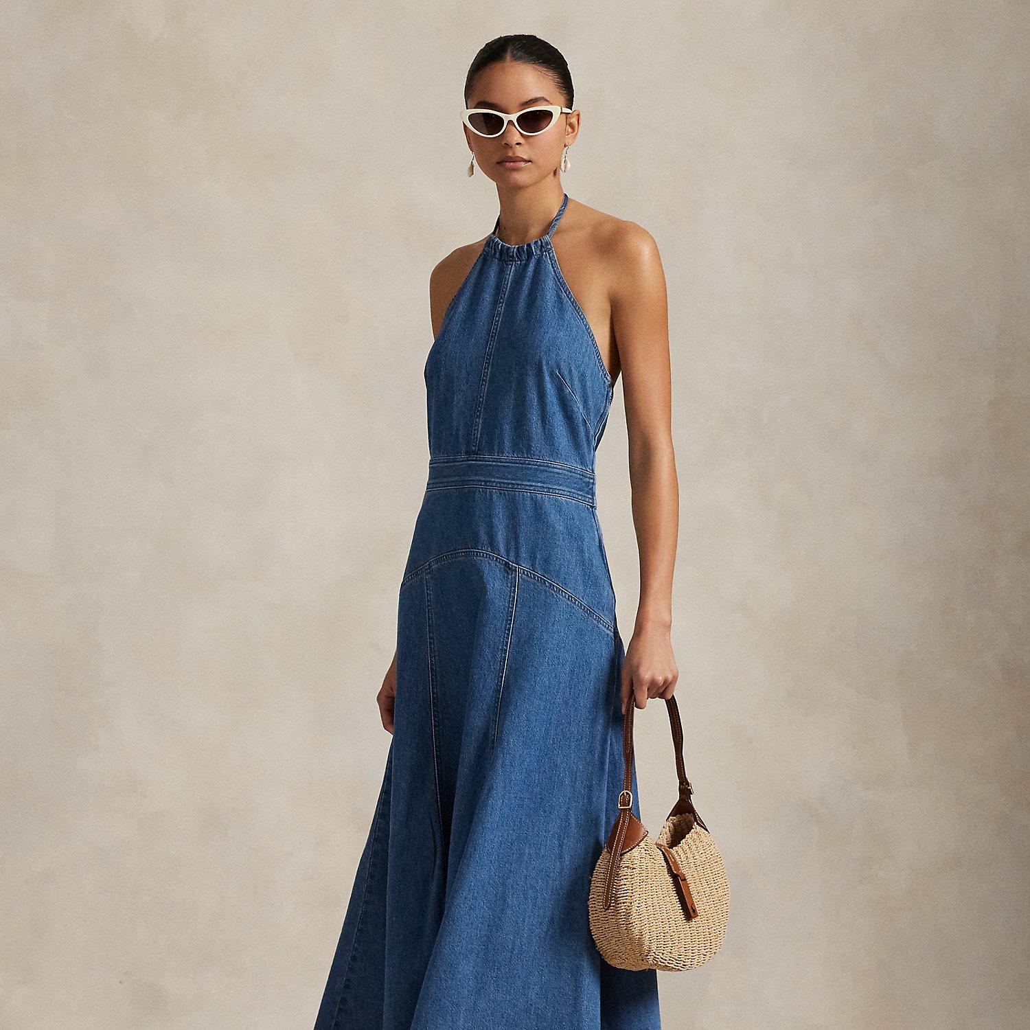 Polo Ralph Lauren Denim Halter Dress in Blue Lyst UK