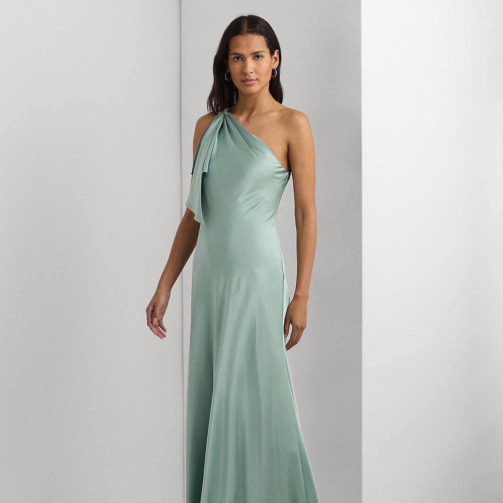 Alexandra One Shoulder Silk Dress | Pink & Red