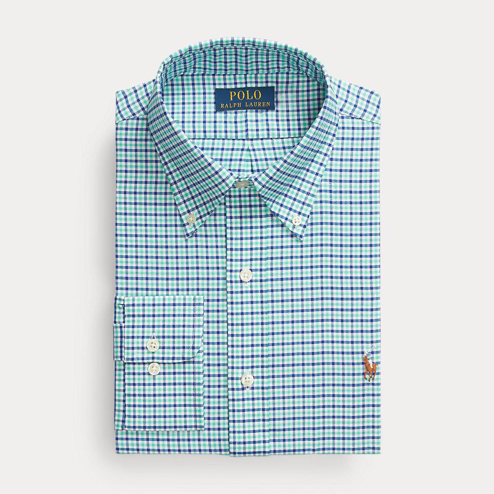 Polo Ralph Lauren Custom Fit Checked Pinpoint Oxford Shirt in Blue for Men Lyst UK
