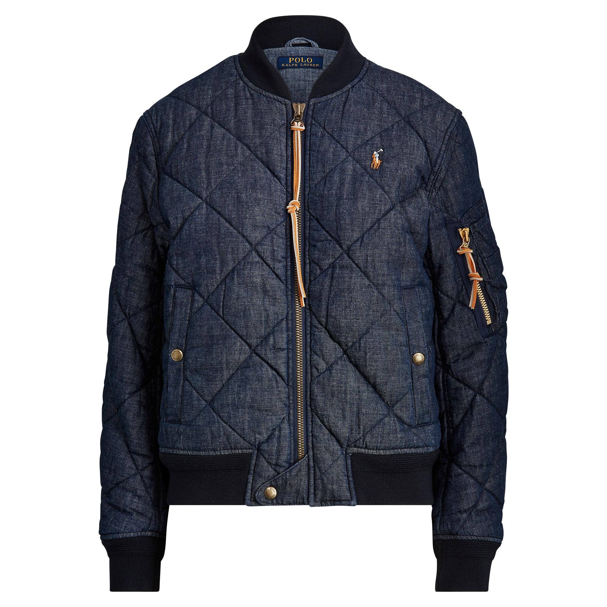 Polo Ralph Lauren Quilted Denim Bomber Jacket in Blue Lyst