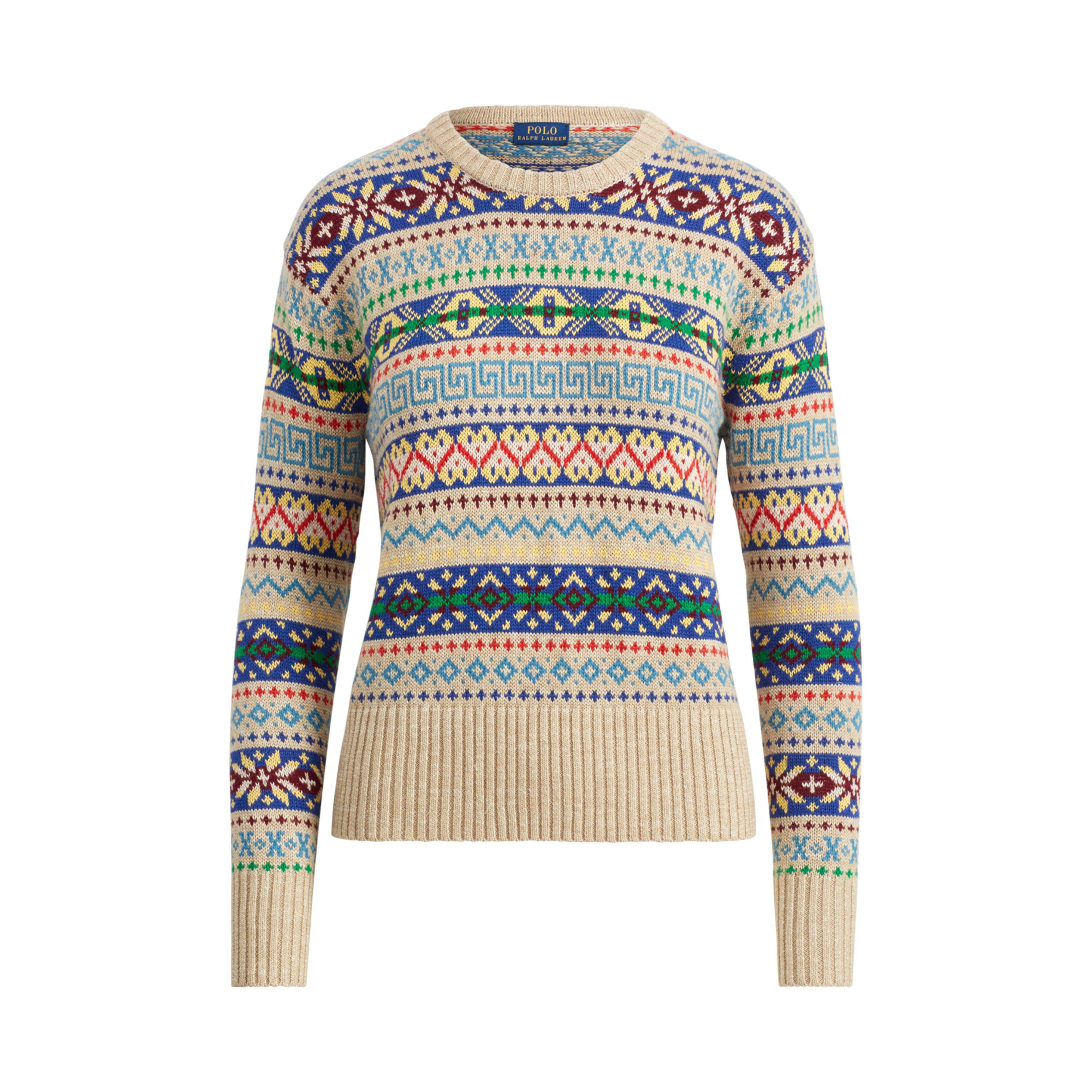 Polo Ralph Lauren Cotton Fair Isle Crewneck Sweater - Lyst