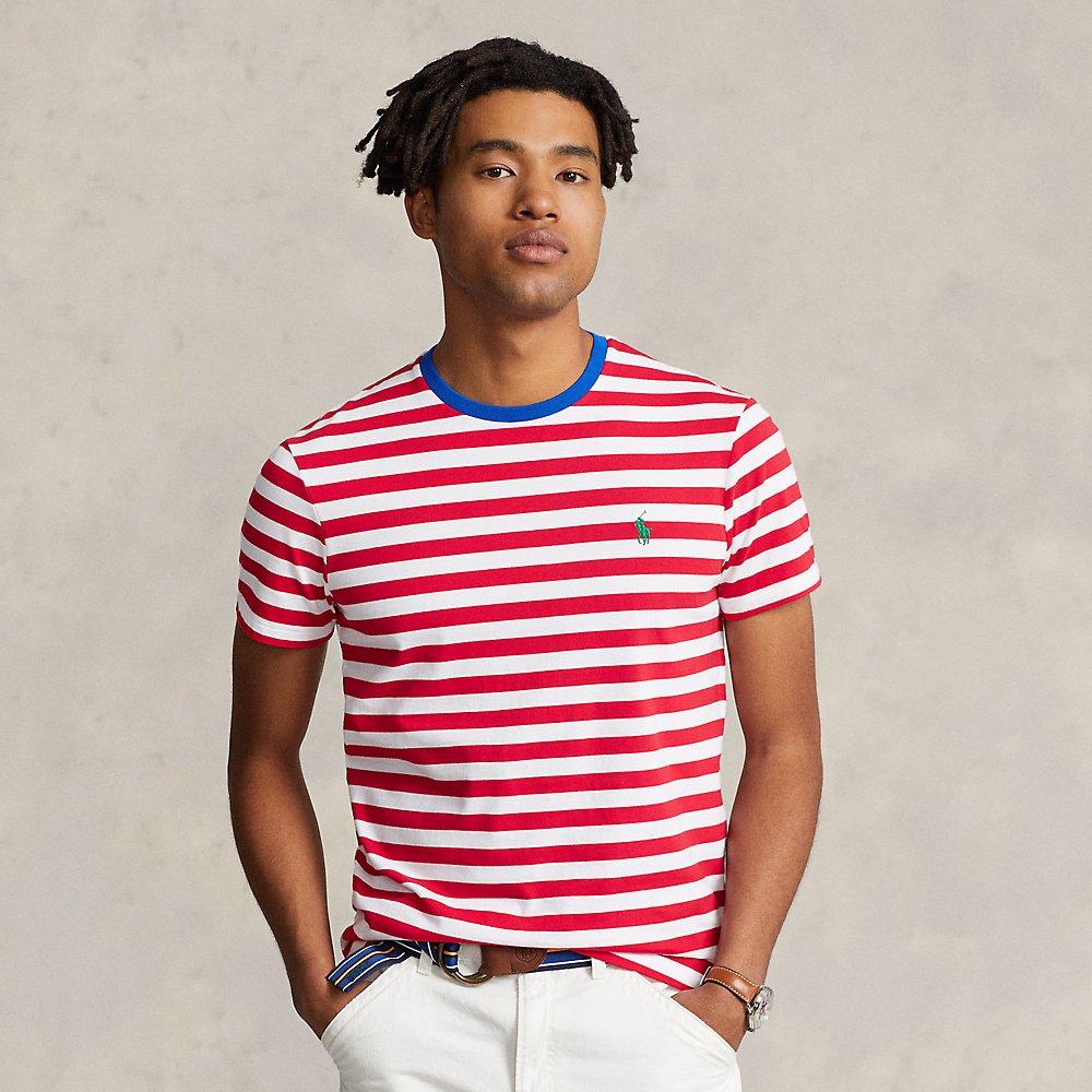 Ralph Lauren Custom Slim Fit Striped Jersey T-shirt in Red for Men | Lyst