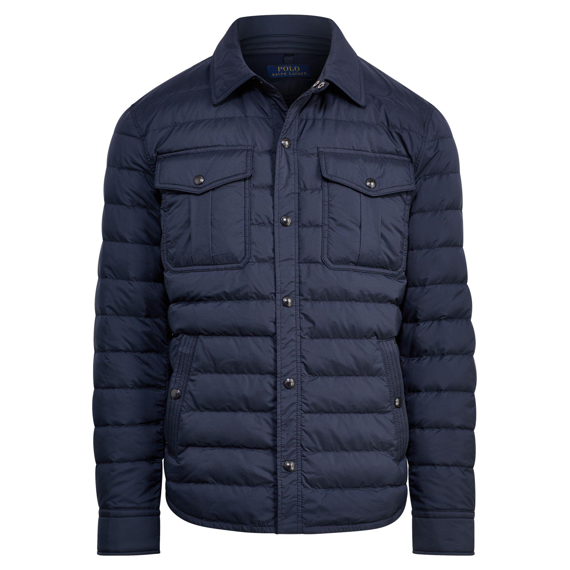 Polo Ralph Lauren Synthetic Quilted Down Shirt Jacket in Blue for Men ...