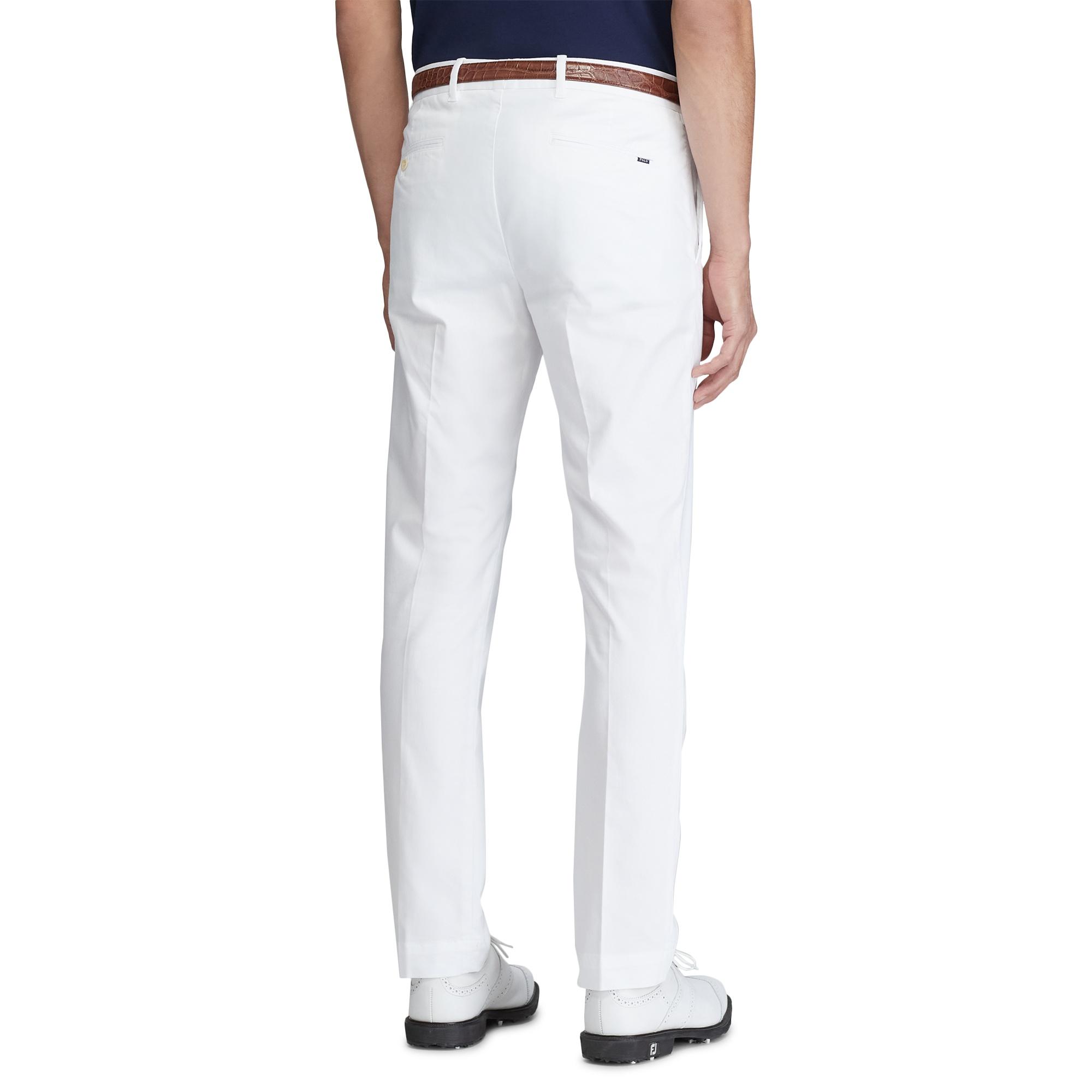 Ralph Lauren Cotton Slim Fit Stretch Chino Pant in White for Men - Lyst