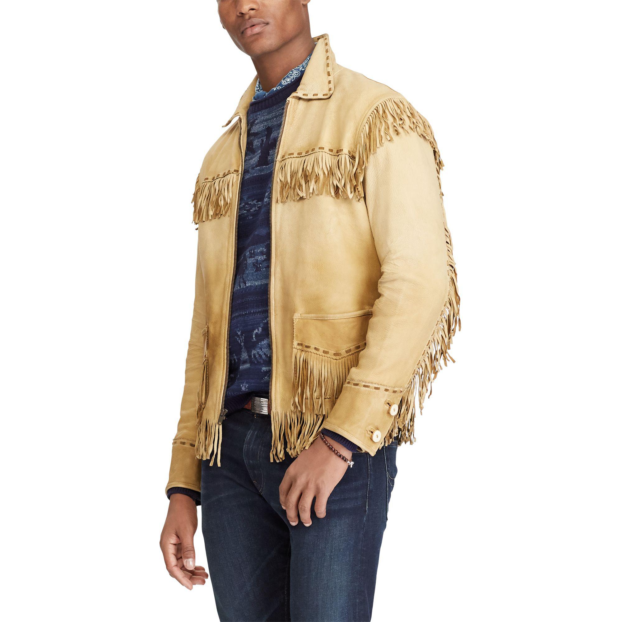 Polo Ralph Lauren Leather Fringe Deerskin Jacket for Men | Lyst