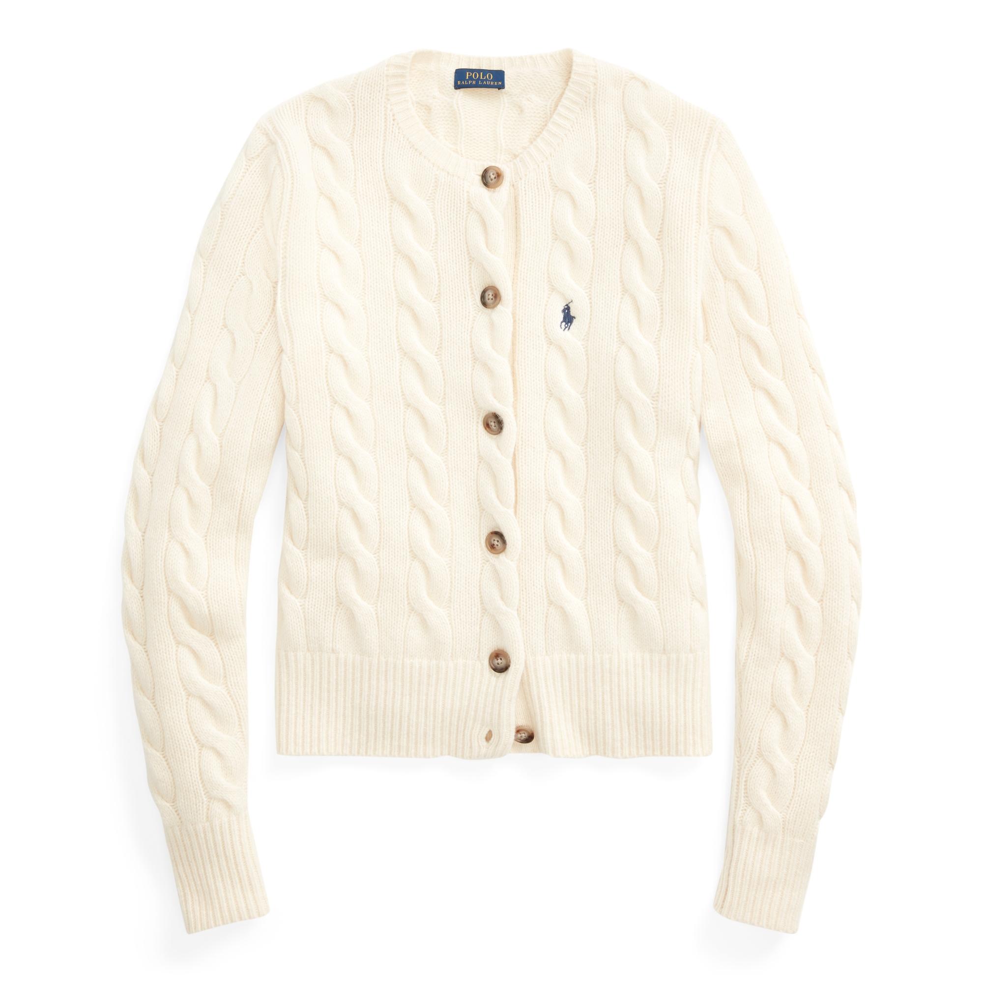 Polo Ralph Lauren Buttoned Wool-blend Cardigan in Cream (Natural) | Lyst