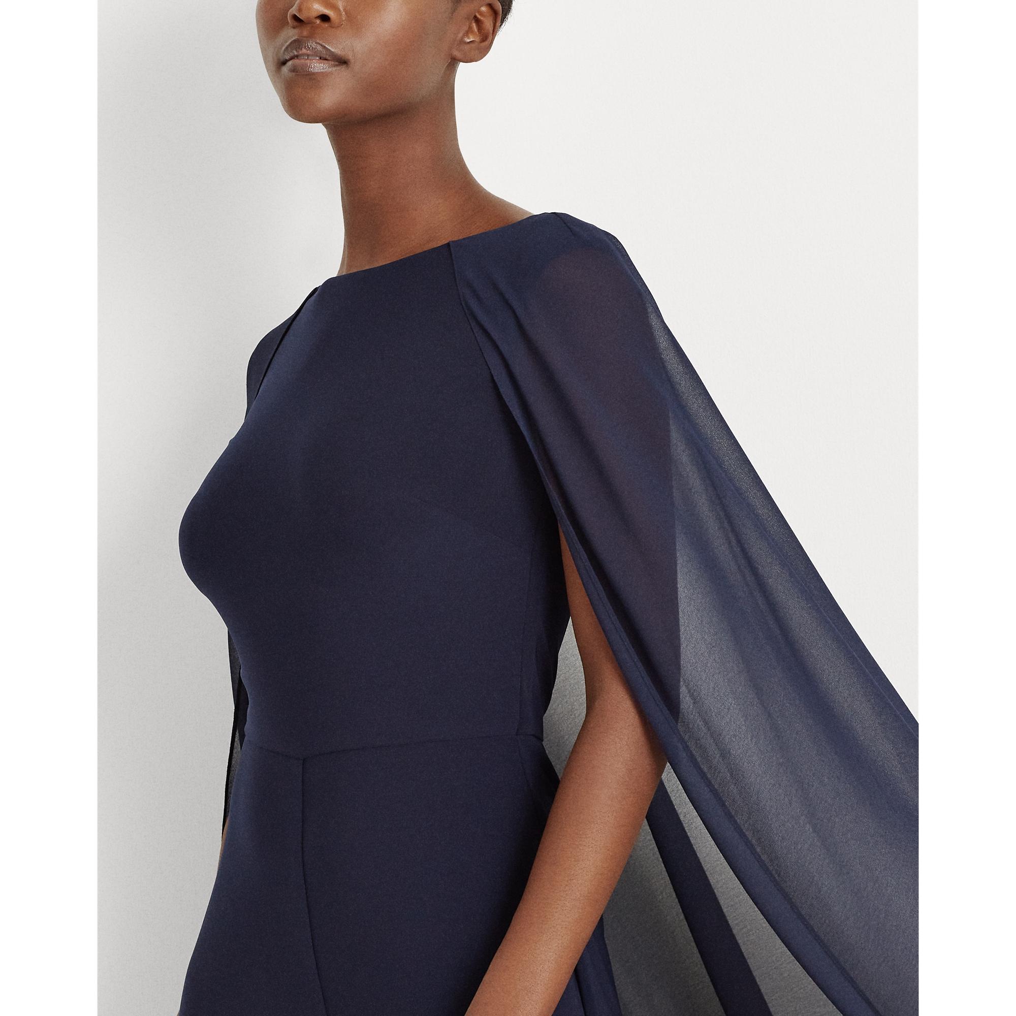 Ralph Lauren Lauren Cape - Overlay Jumpsuit in Blue | Lyst