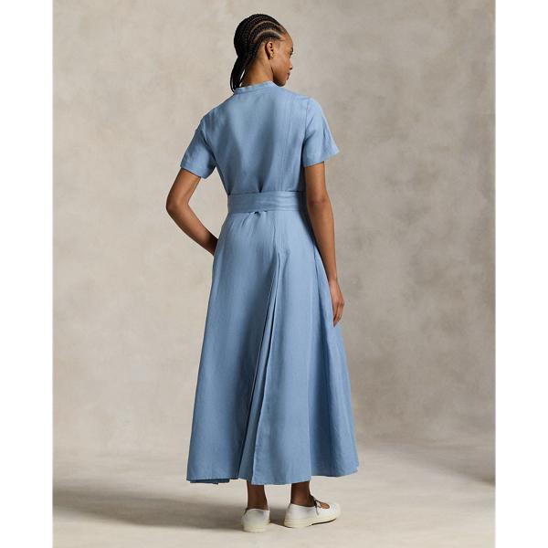 Ralph Lauren Belted Silk-Blend A-Line Dress in Blue | Lyst Ralph Lauren Belted Silk-Blend A-Line Dress in Blue | Lyst
